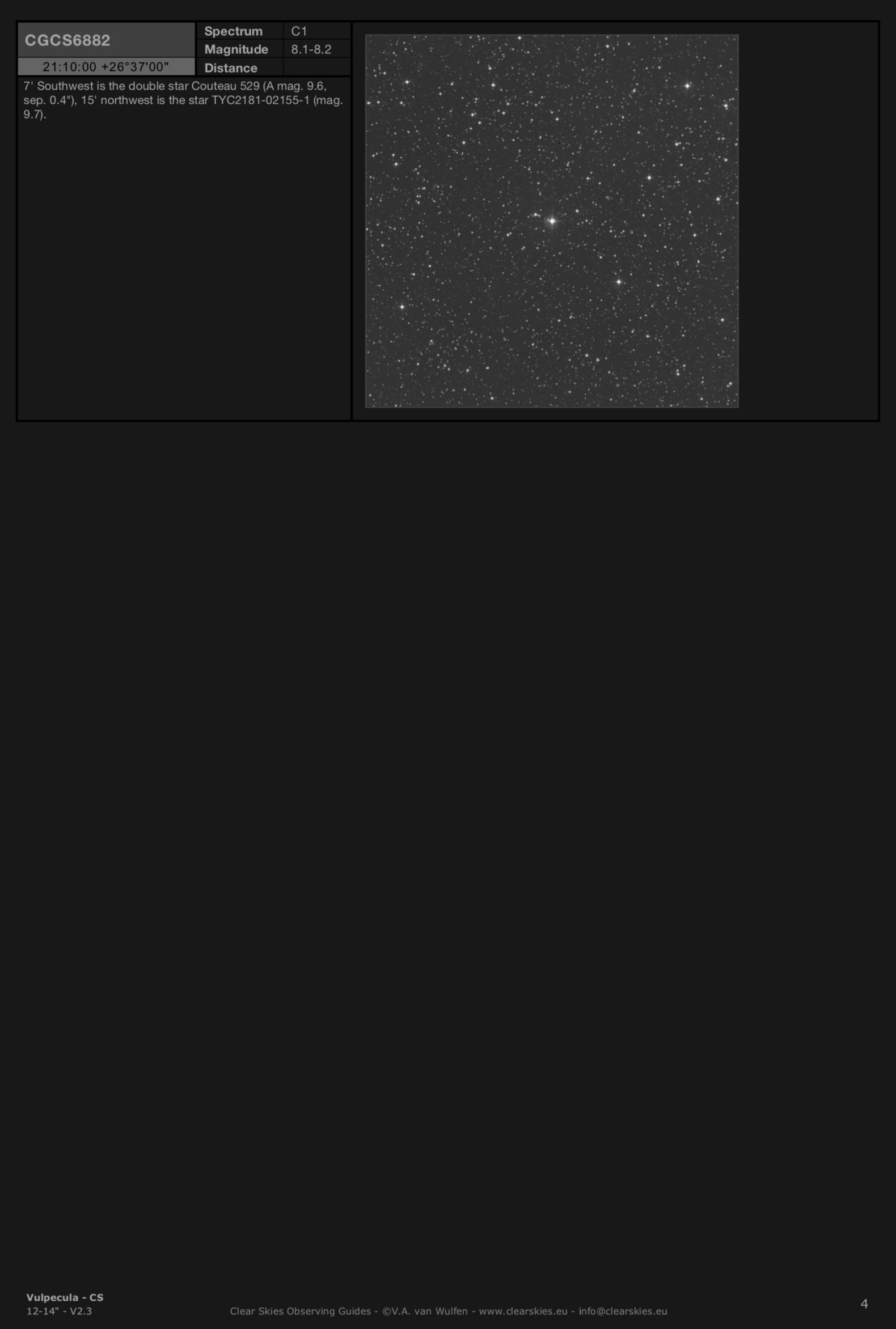 Carbon star CGCS6882 in Vulpecula Carbon star CGCS6882 in Vulpecula
