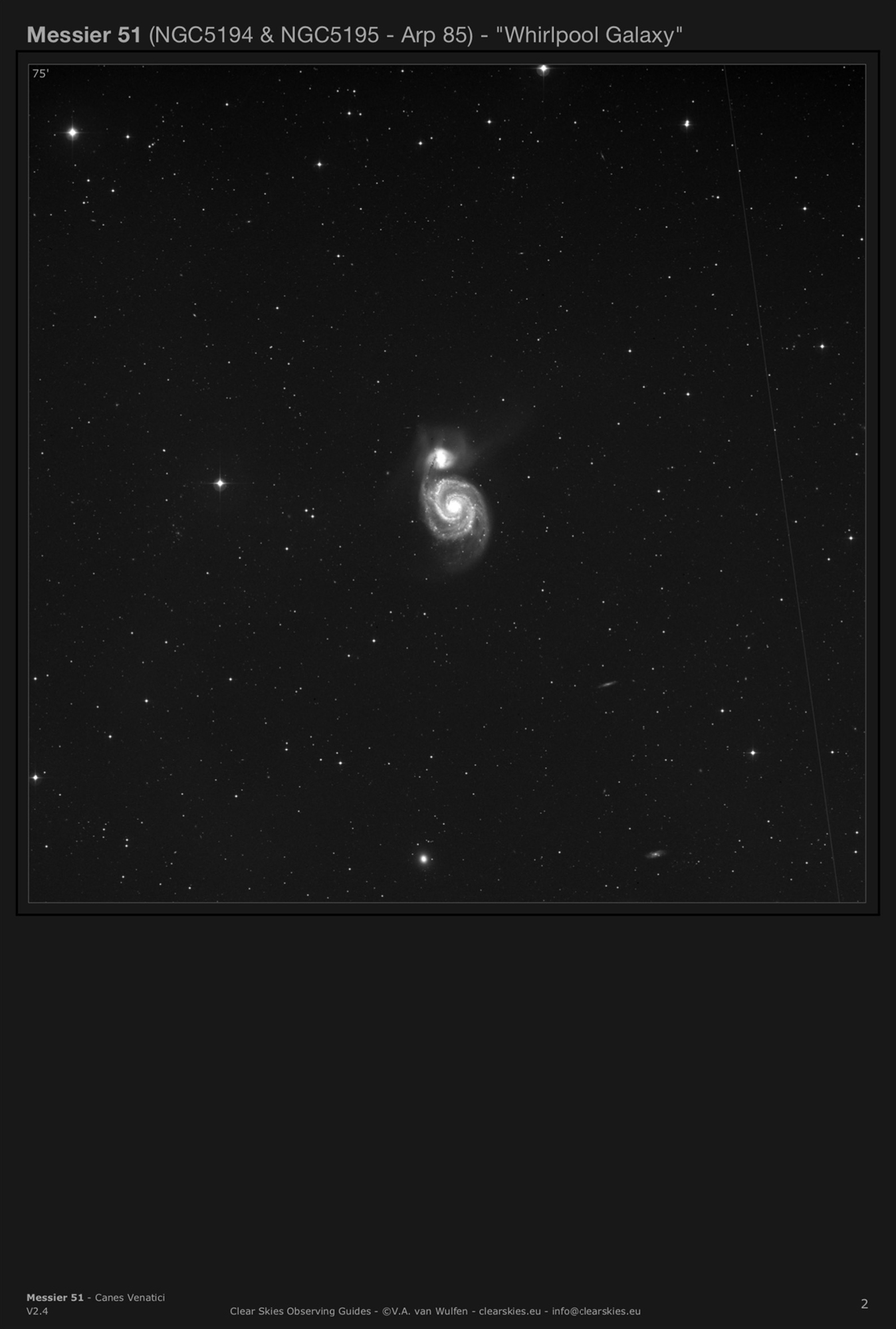 Galaxy pair Messier 51 (NGC5194 & NGC5195) - the "Whirlpool Galaxy" in Canes Venatici Galaxy pair Messier 51 (NGC5194 & NGC5195) - the "Whirlpool Galaxy" in Canes Venatici