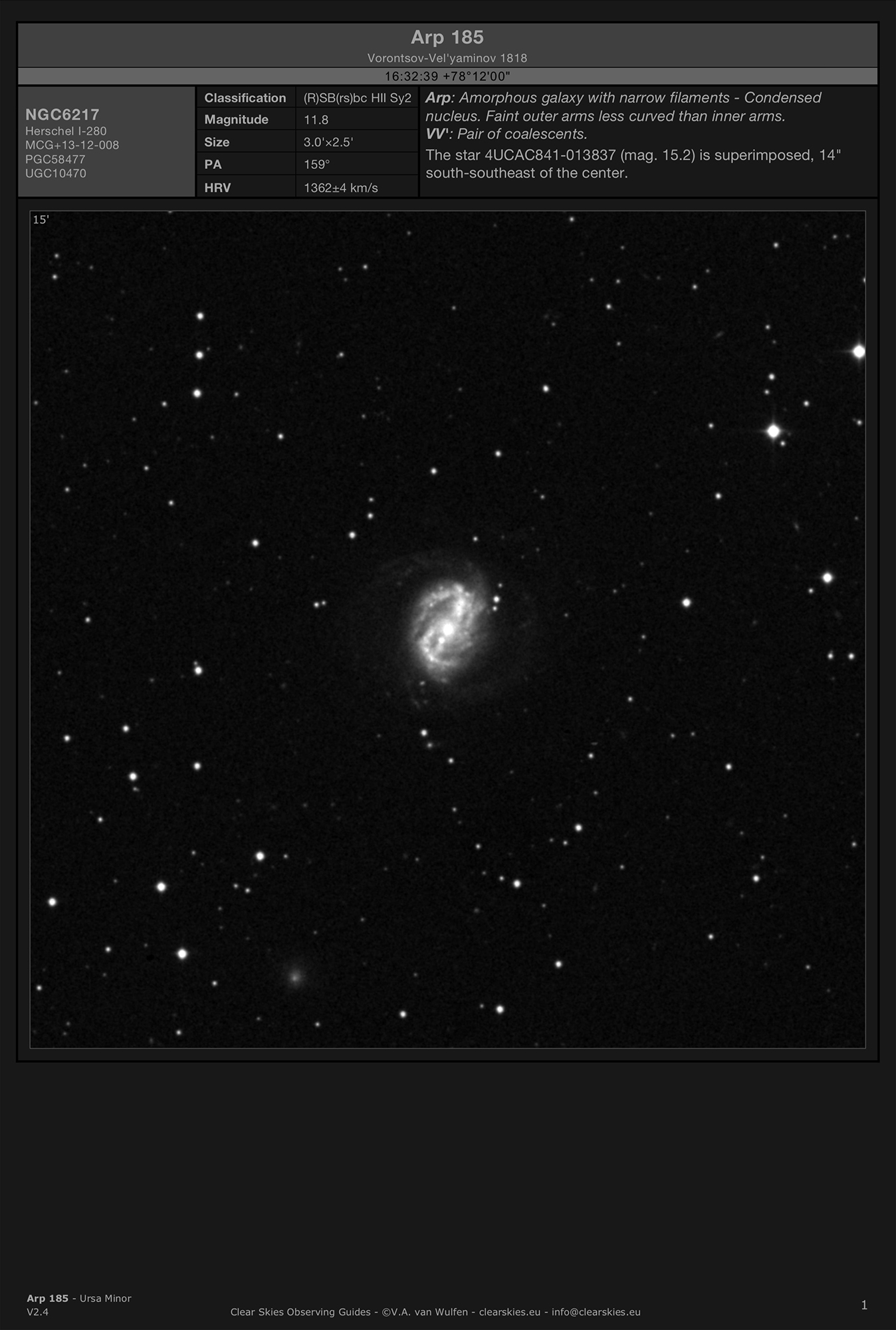 Galaxy NGC6217 (Arp 185) in Ursa Major Galaxy NGC6217 (Arp 185) in Ursa Major