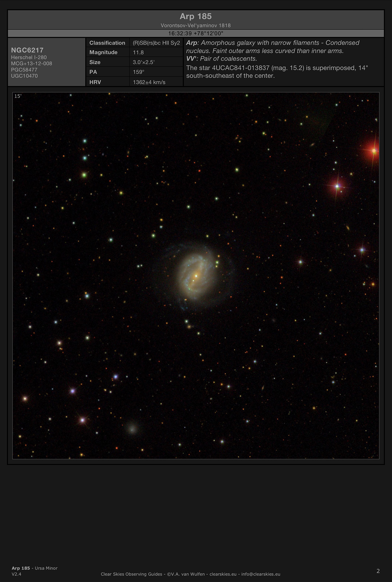 Galaxy NGC6217 (Arp 185) in Ursa Major Galaxy NGC6217 (Arp 185) in Ursa Major