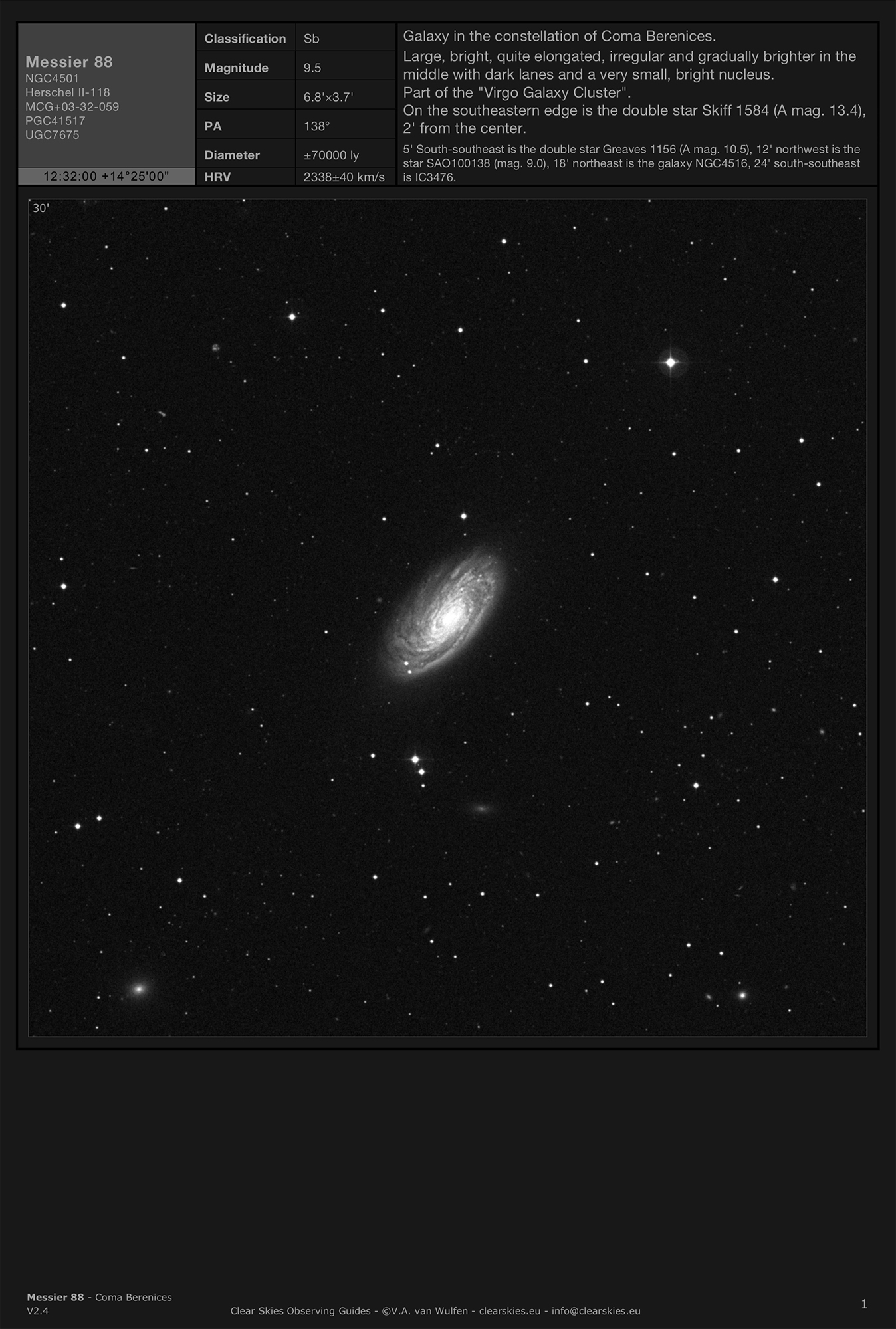 Galaxy Messier 88 (NGC4501) in Coma Berenices Galaxy Messier 88 (NGC4501) in Coma Berenices