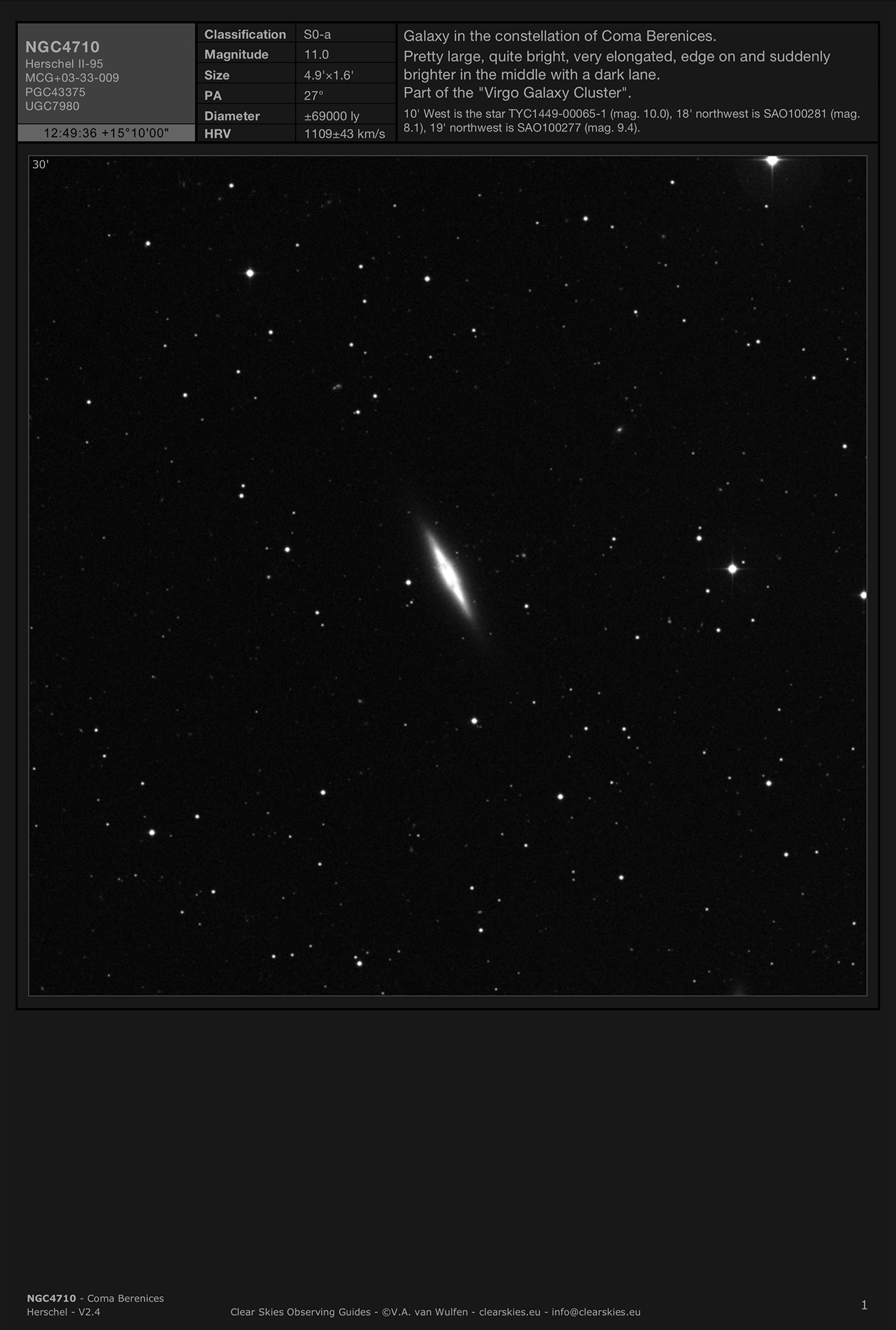 Galaxy NGC4710 in Coma Berenices Galaxy NGC4710 in Coma Berenices