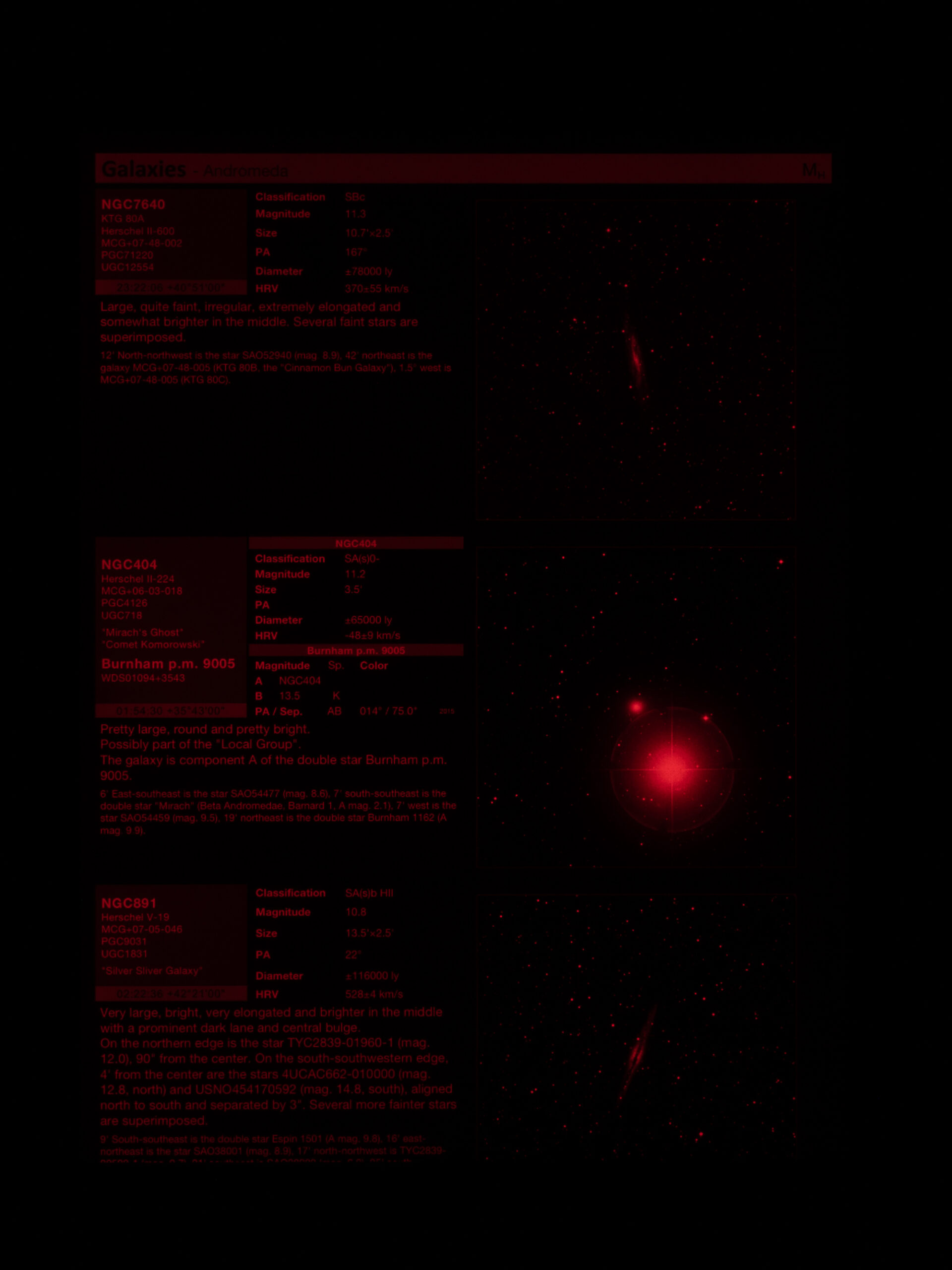 Clear Skies Observing Guides on iPad with red screen filter Clear Skies Observing Guides on iPad with red screen filter