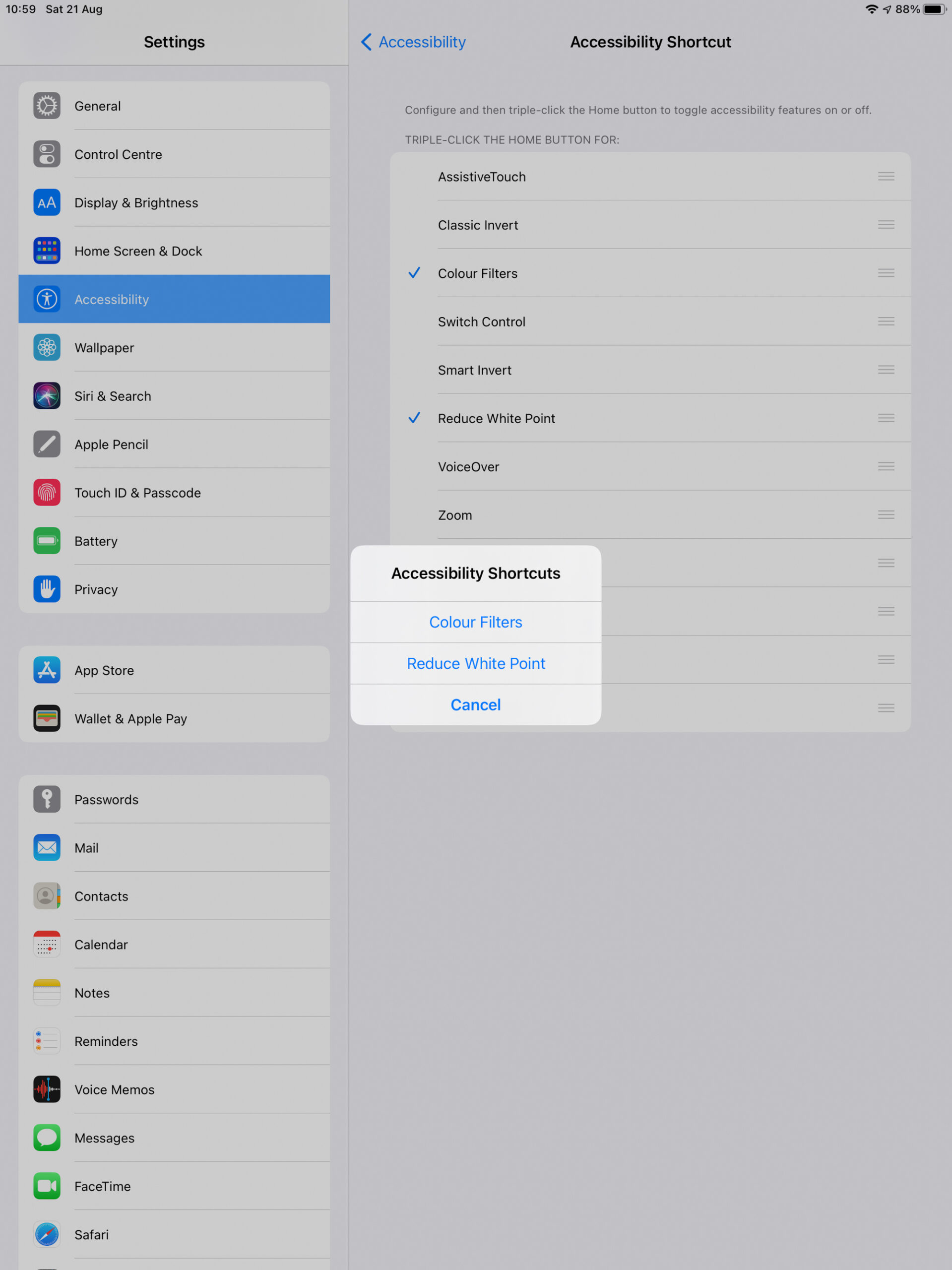 iPadOS - Accessibility shortcuts iPadOS - Accessibility shortcuts