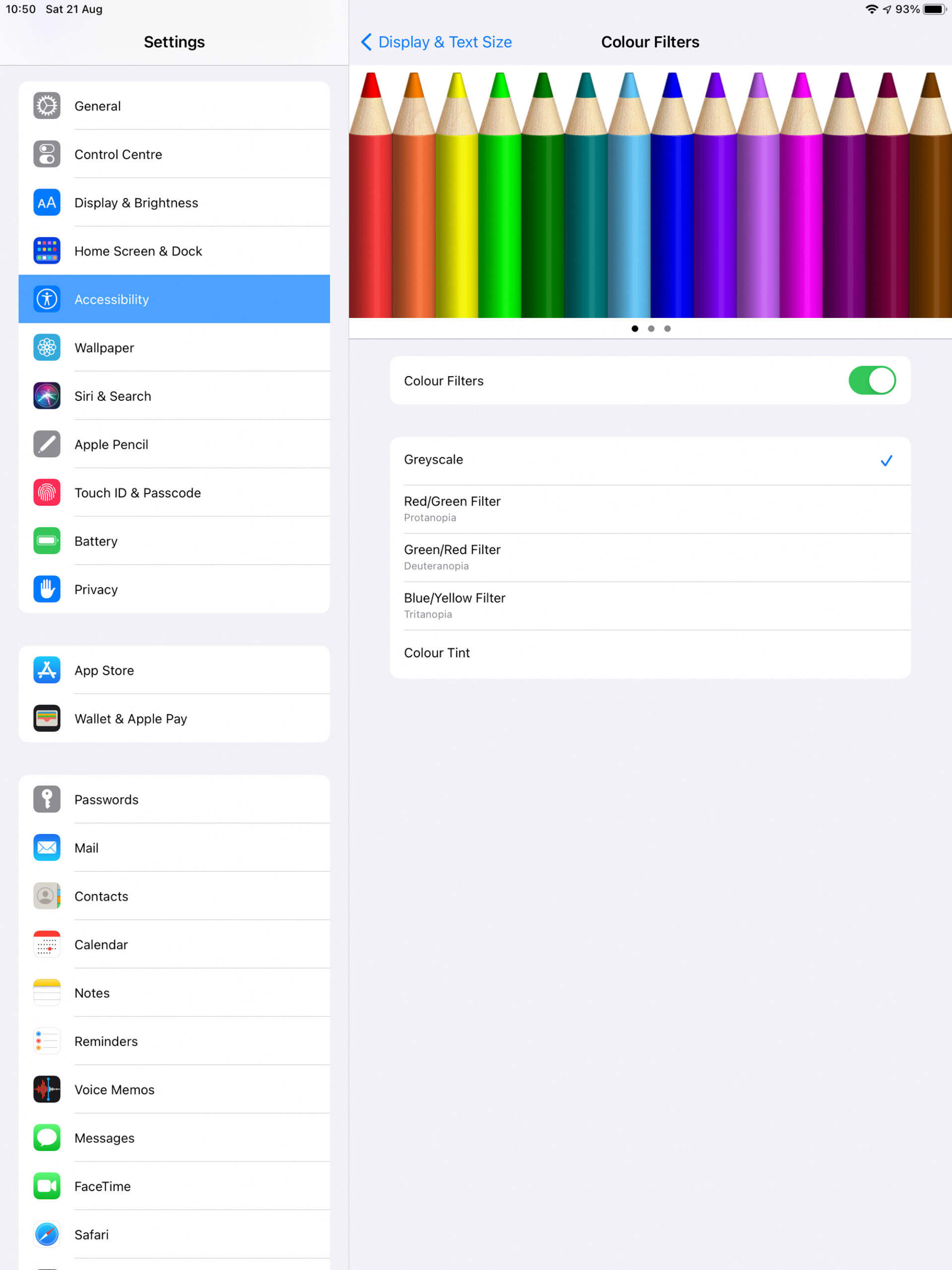 iPadOS - Color filters iPadOS - Color filters