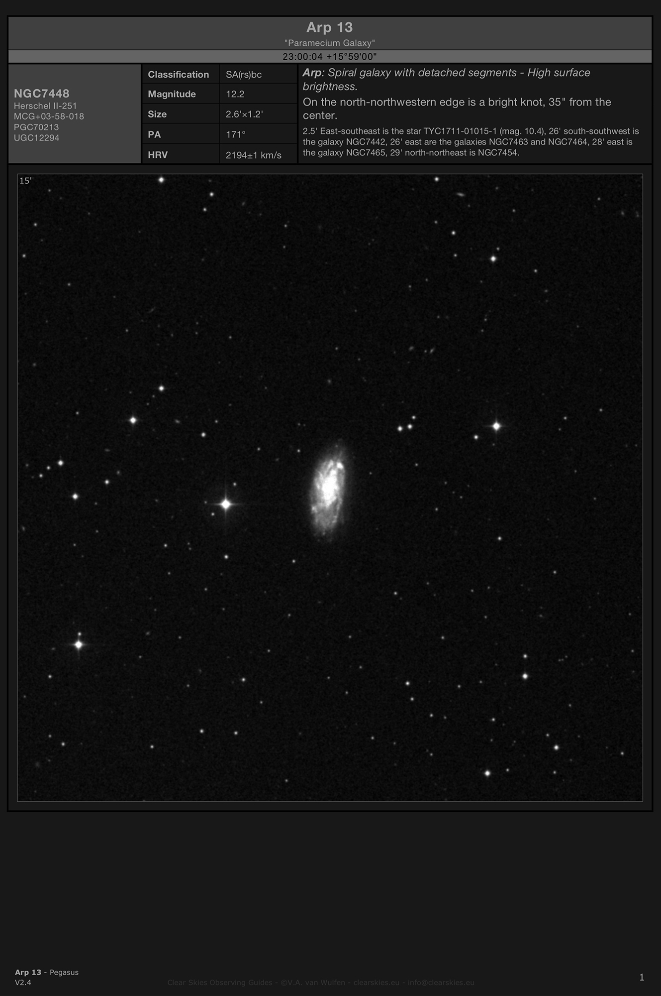 Galaxy NGC7448 (Arp 13) - the "Paramecium Galaxy" in Pegasus Galaxy NGC7448 (Arp 13) - the "Paramecium Galaxy" in Pegasus