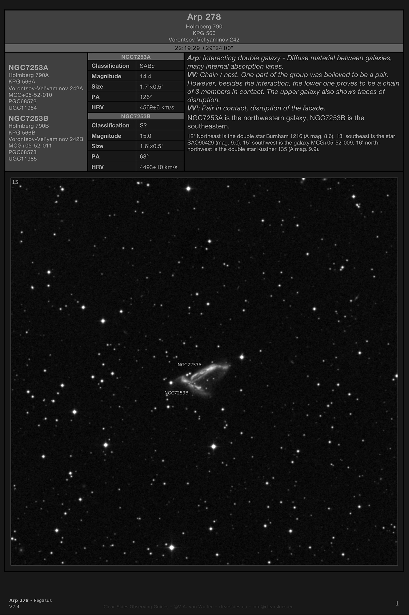 Galaxy pair Arp 278 (NGC7253A & NGC7253B) in Pegasus Galaxy pair Arp 278 (NGC7253A & NGC7253B) in Pegasus