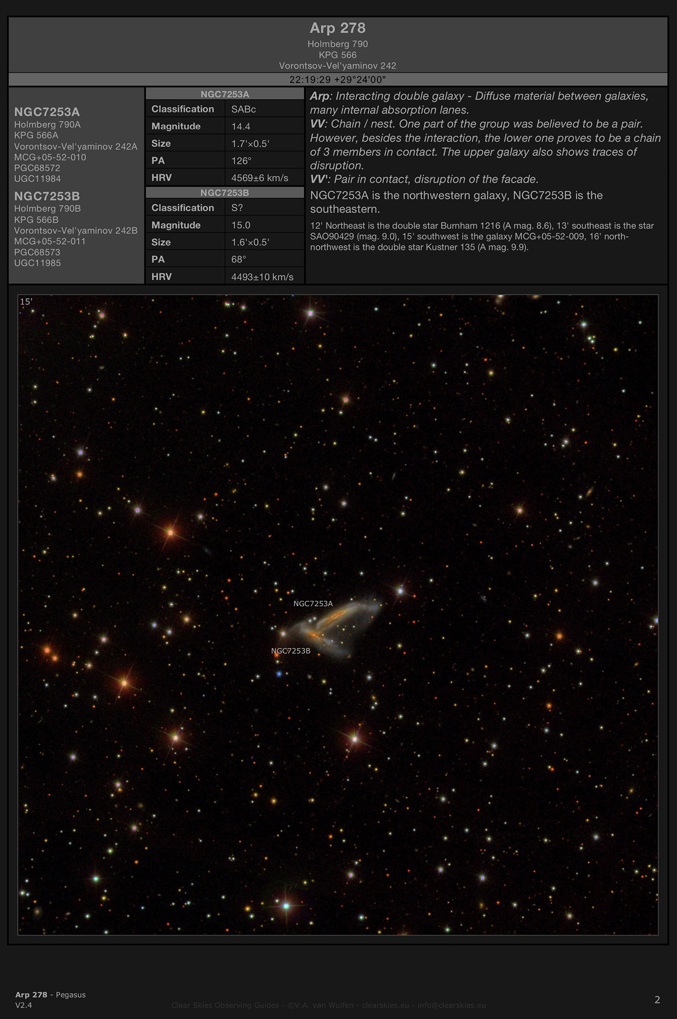 Galaxy pair Arp 278 (NGC7253A & NGC7253B) in Pegasus Galaxy pair Arp 278 (NGC7253A & NGC7253B) in Pegasus