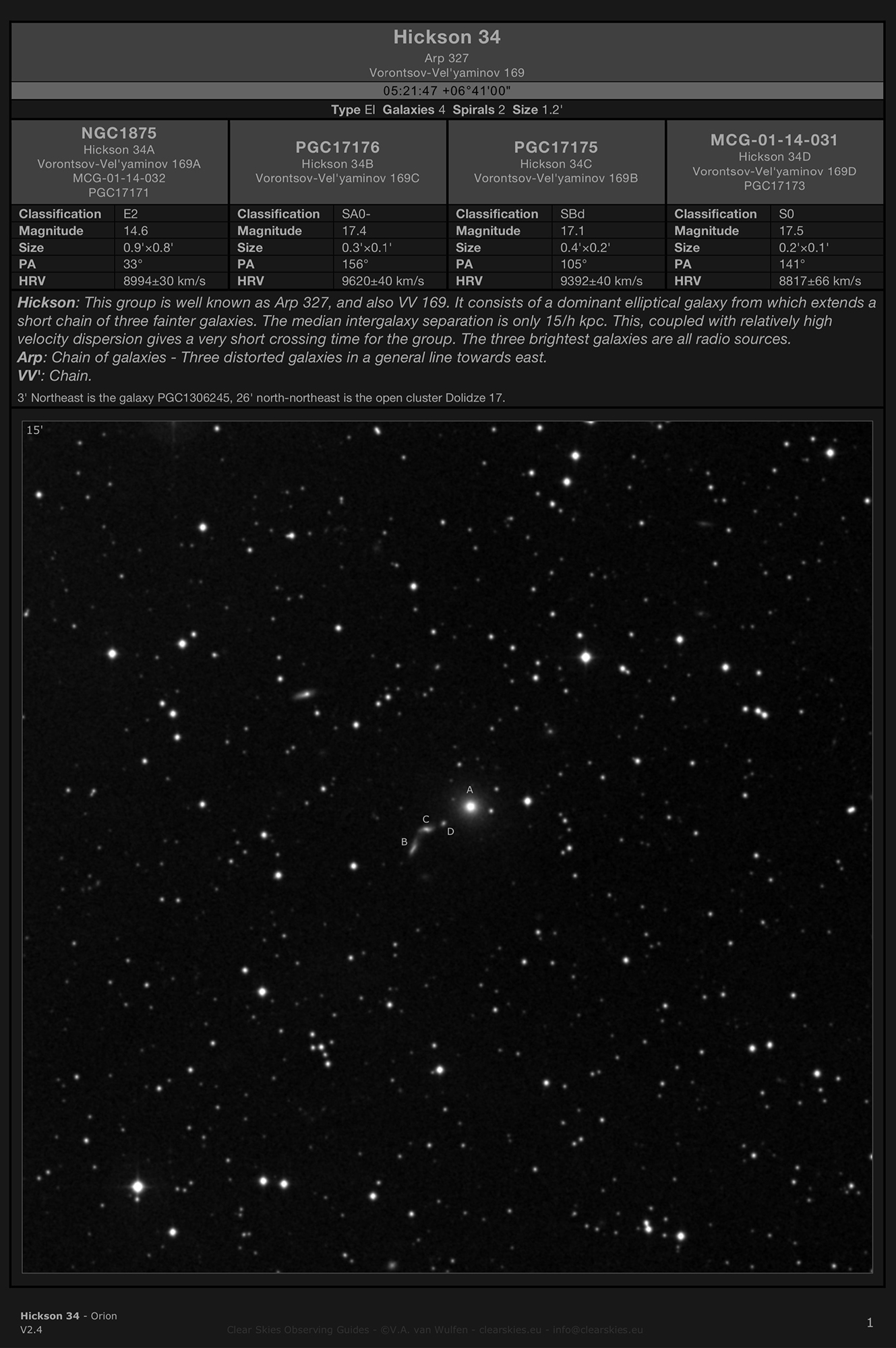 Galaxy group Hickson 34 in Orion Galaxy group Hickson 34 in Orion