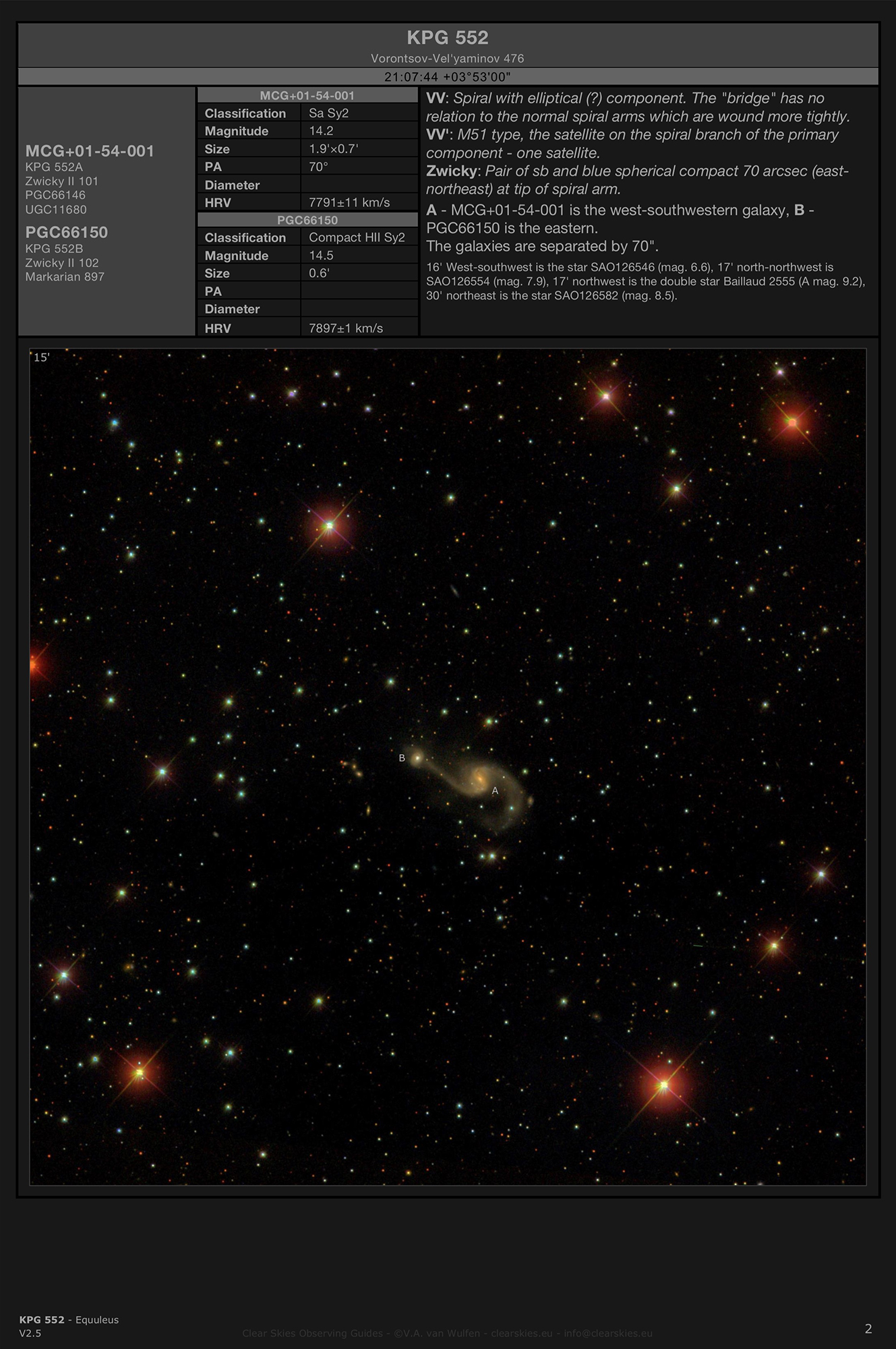 Galaxy pair KPG 552 (Vorontsov-Vel'yaminov 476) in Equuleus Galaxy pair KPG 552 (Vorontsov-Vel'yaminov 476) in Equuleus