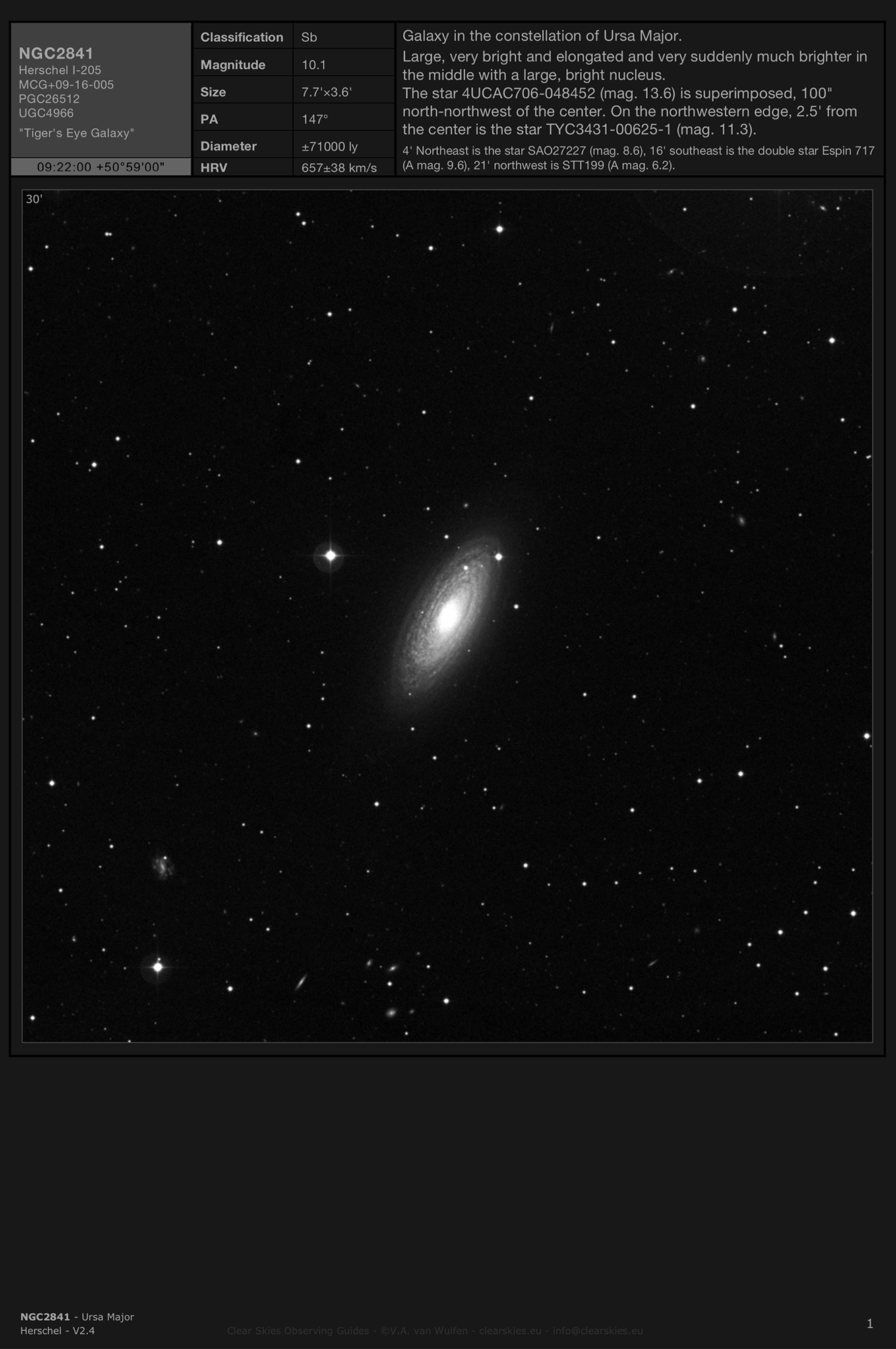 Galaxy NGC2841 - the "Tiger's Eye Galaxy" in Ursa Major Galaxy NGC2841 - the "Tiger's Eye Galaxy" in Ursa Major