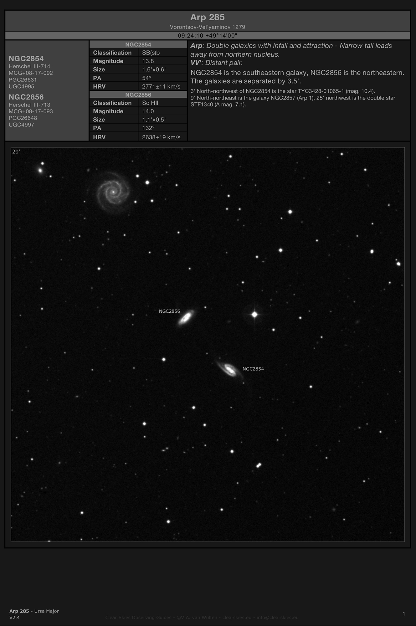 Galaxy pair Arp 285 (NGC2854 & NGC2856) in Ursa Major Galaxy pair Arp 285 (NGC2854 & NGC2856) in Ursa Major