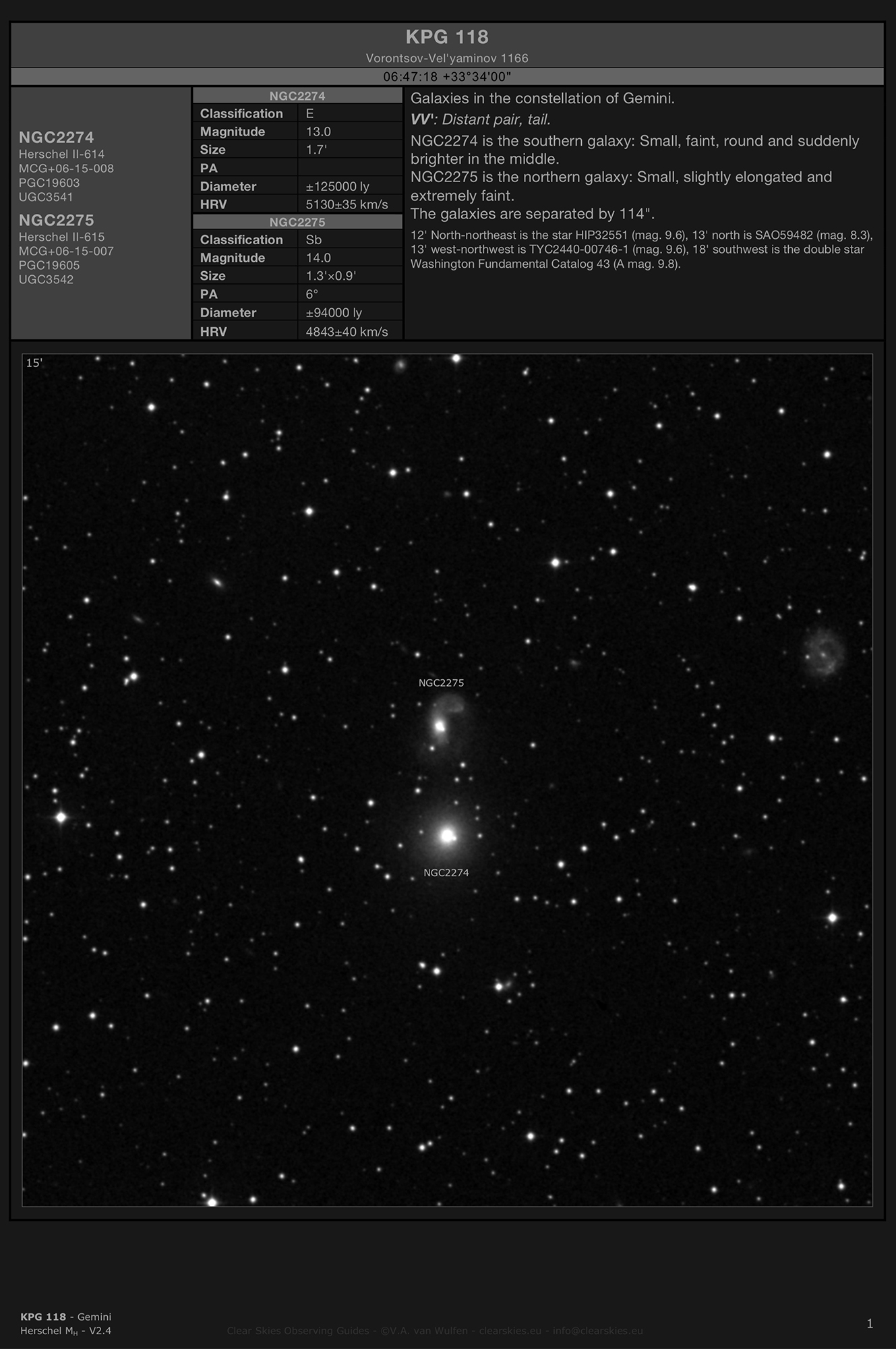 Galaxy group Vorontsov-Vel'yaminov (KPG 118) in Gemini Galaxy group Vorontsov-Vel'yaminov (KPG 118) in Gemini
