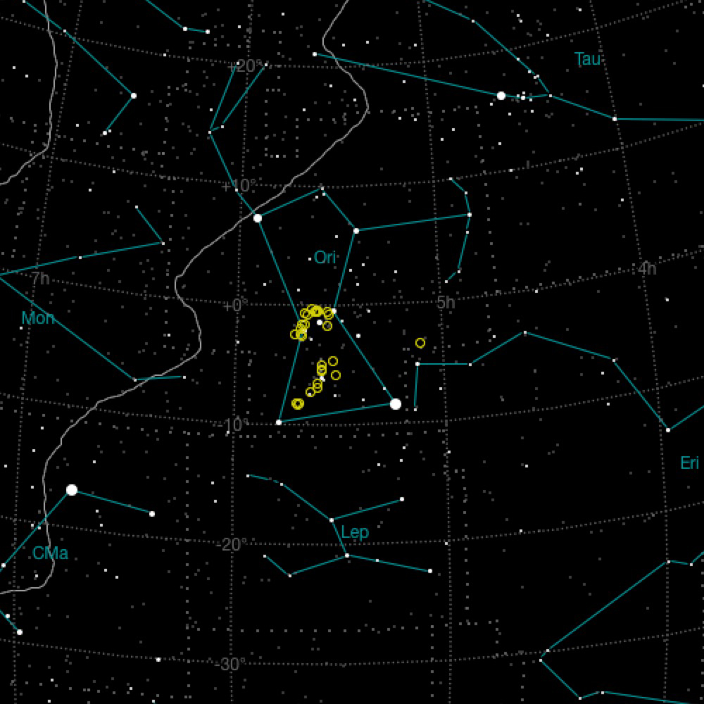Nebulae in CSOG's 12-14" Constellation edition: Ori - Neb-2 (image from AstroPlanner) Nebulae in CSOG's 12-14" Constellation edition: Ori - Neb-2 (image from AstroPlanner)
