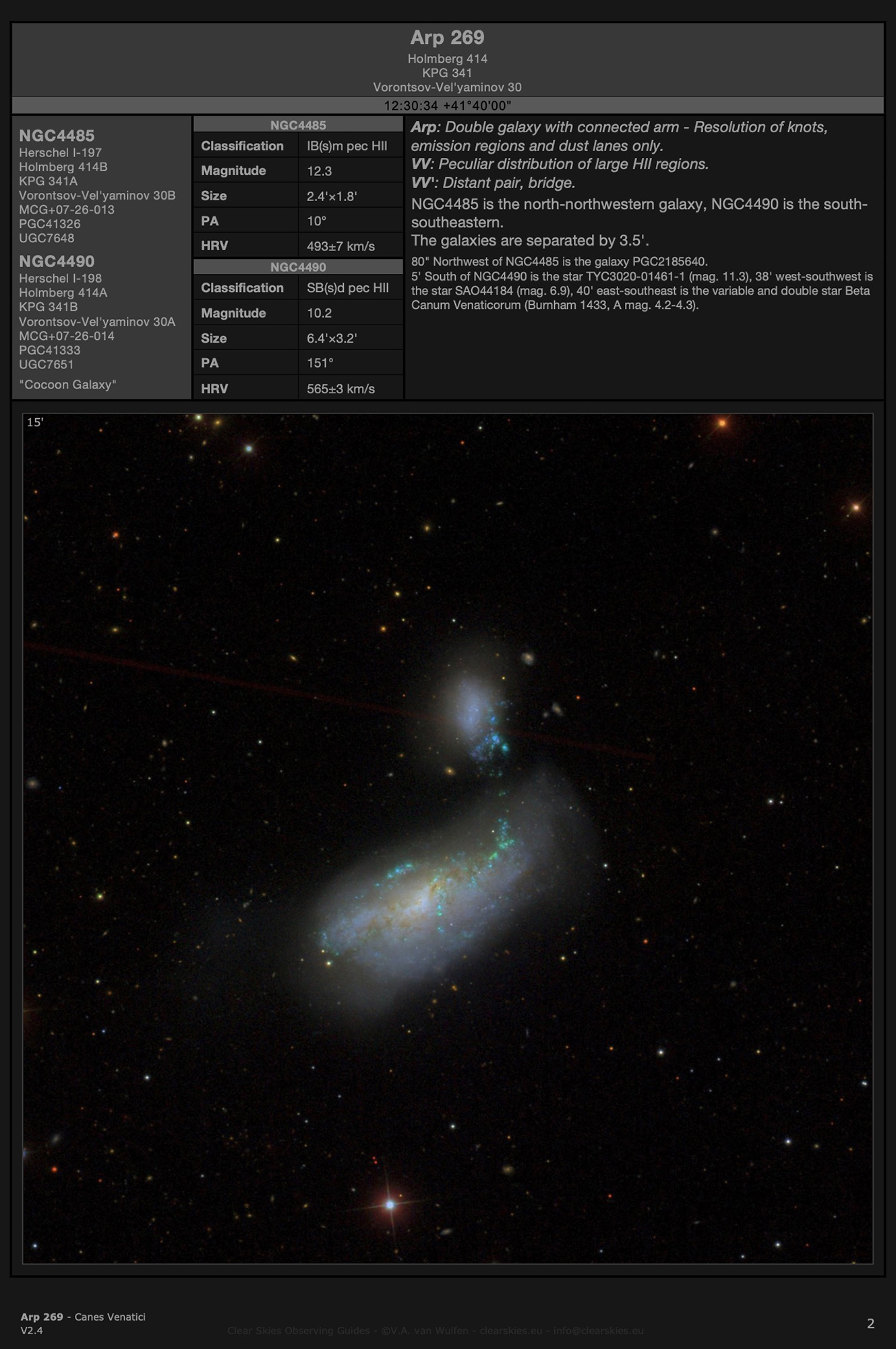 Galaxy pair Arp 269 (NGC4485 & NGC4490 - the "Cocoon Galaxy"