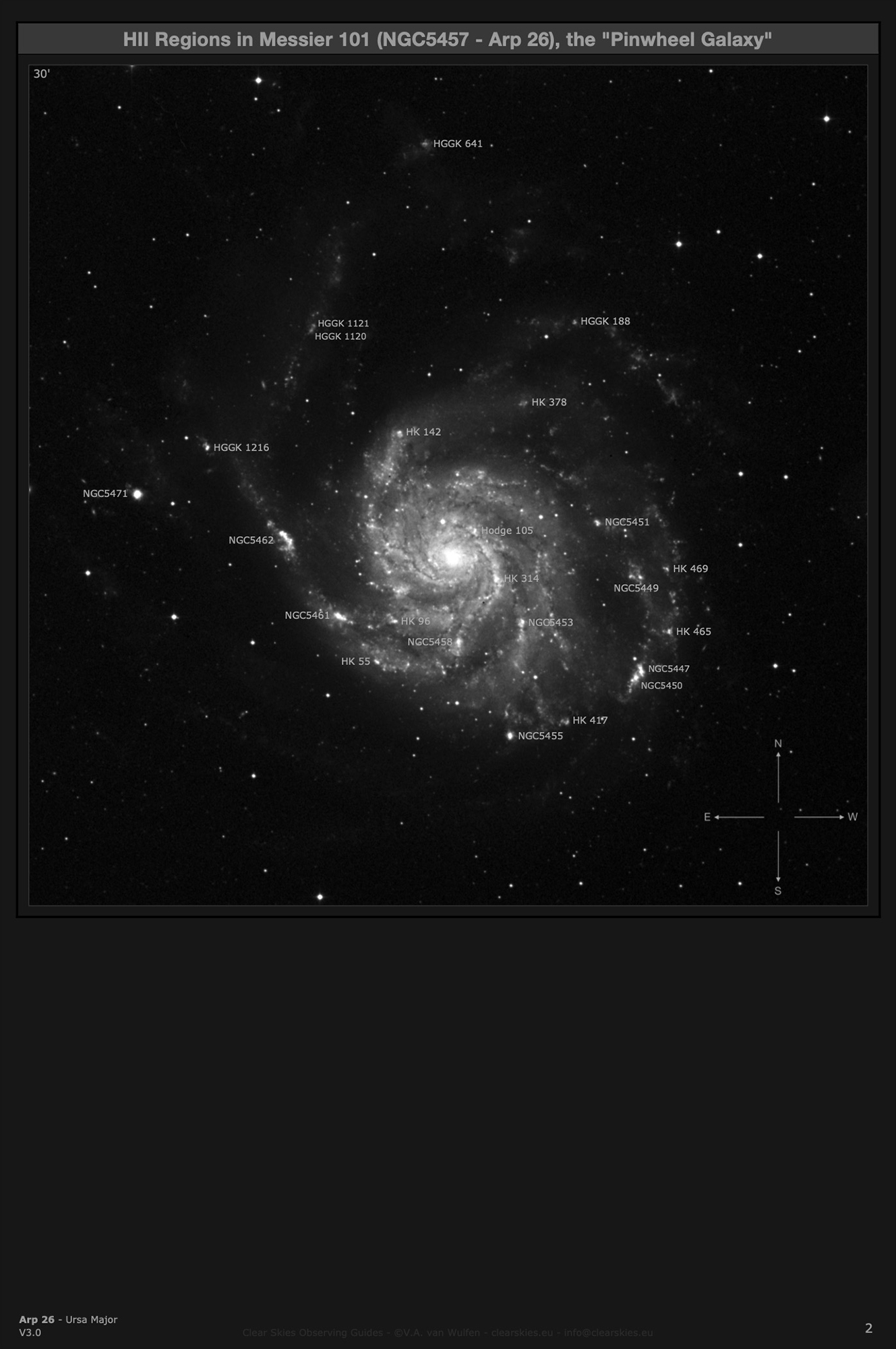 HII Regions in galaxy Messier 101 (NGC5457 - Arp 26) - the "Pinwheel Galaxy" in Ursa Major (CSOG 3.0) HII Regions in galaxy Messier 101 (NGC5457 - Arp 26) - the "Pinwheel Galaxy" in Ursa Major (CSOG 3.0)