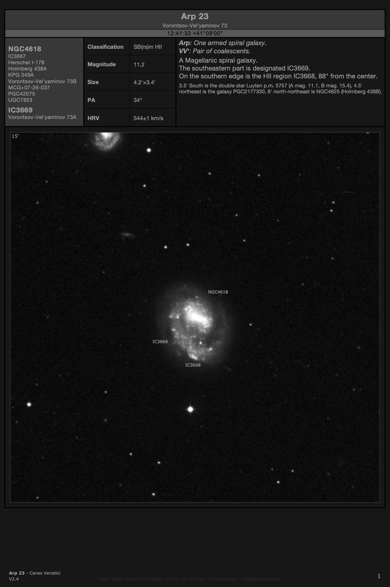 Galaxy NGC4618 (Arp 23) in Canes Venatici Galaxy NGC4618 (Arp 23) in Canes Venatici