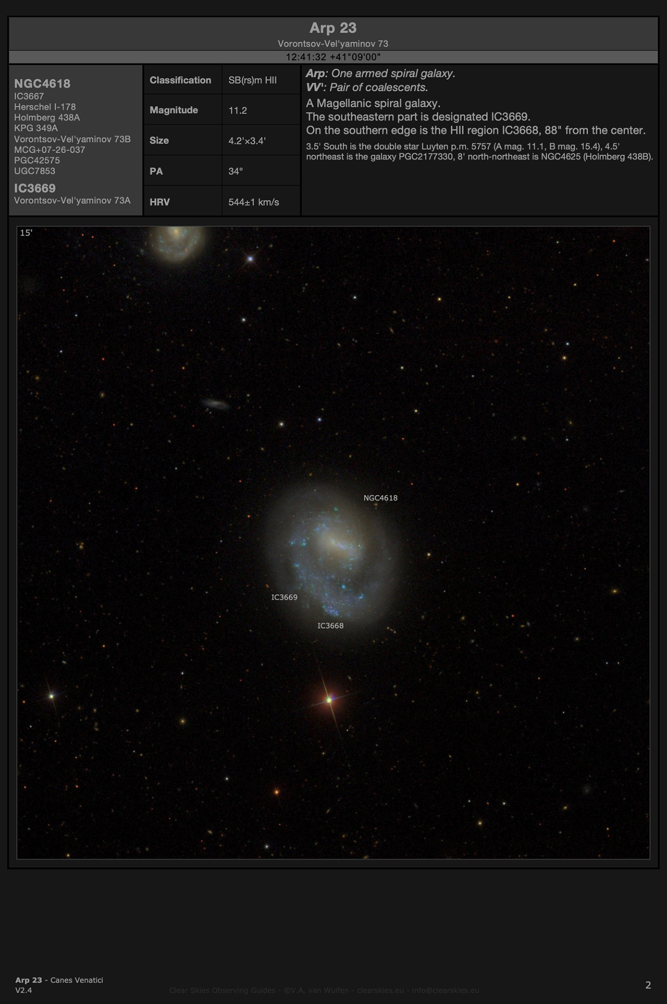 Galaxy NGC4618 (Arp 23) in Canes Venatici Galaxy NGC4618 (Arp 23) in Canes Venatici