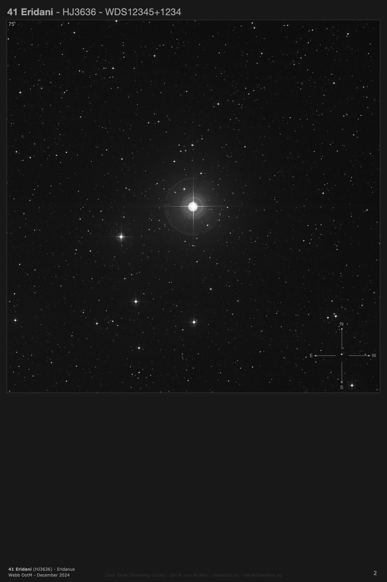 Double star 41 Eridani (HJ3636 - WDS04179-3348) in Eridanus Double star 41 Eridani (HJ3636 - WDS04179-3348) in Eridanus