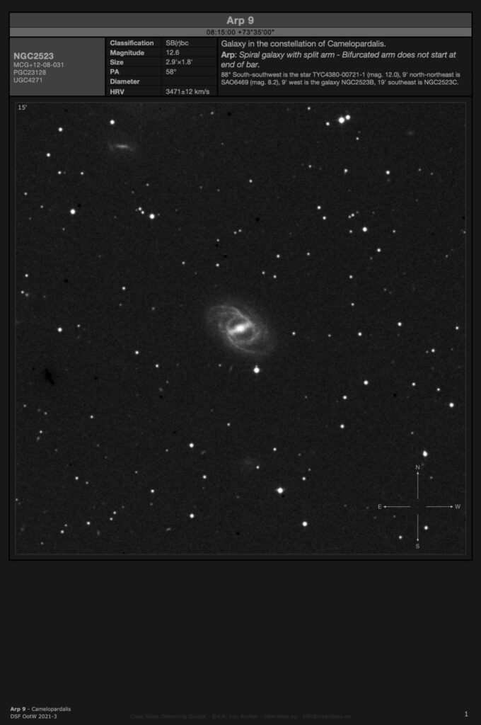 Galaxy NGC2523 (Arp 9) in Camelopardalis