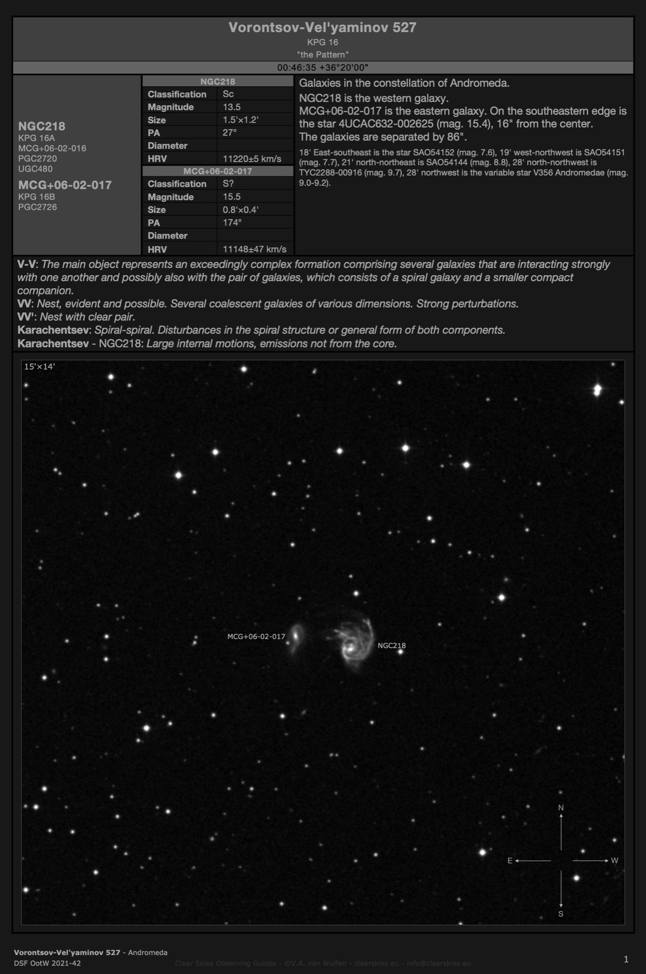 Galaxies NGC218 & MCG+06-02-017 (Vorontsov-Vel'yaminov 527) - "the Pattern" in Andromeda Galaxies NGC218 & MCG+06-02-017 (Vorontsov-Vel'yaminov 527) - "the Pattern" in Andromeda