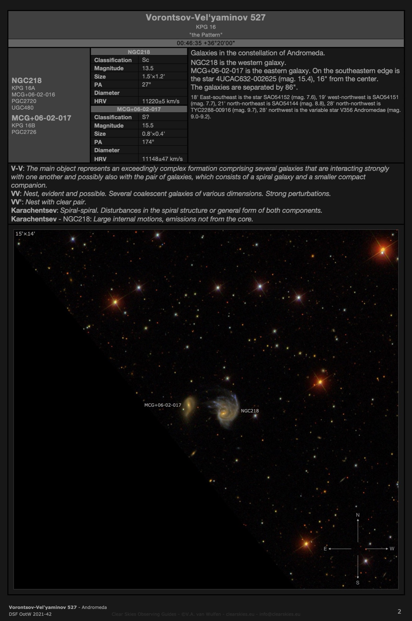 Galaxies NGC218 & MCG+06-02-017 (Vorontsov-Vel'yaminov 527) - "the Pattern" in Andromeda Galaxies NGC218 & MCG+06-02-017 (Vorontsov-Vel'yaminov 527) - "the Pattern" in Andromeda