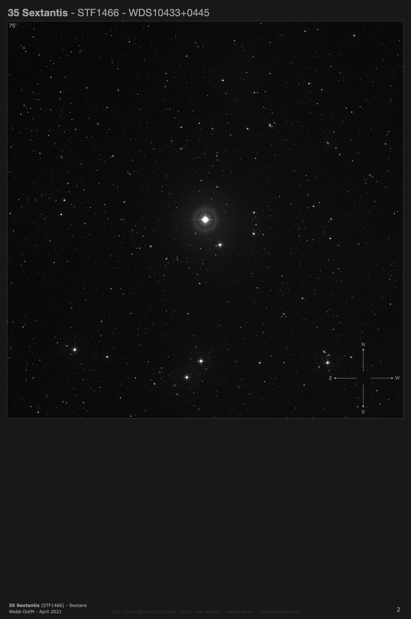 35 Sextantis (STF1466 - WDS10433+0445) in Sextans 35 Sextantis (STF1466 - WDS10433+0445) in Sextans
