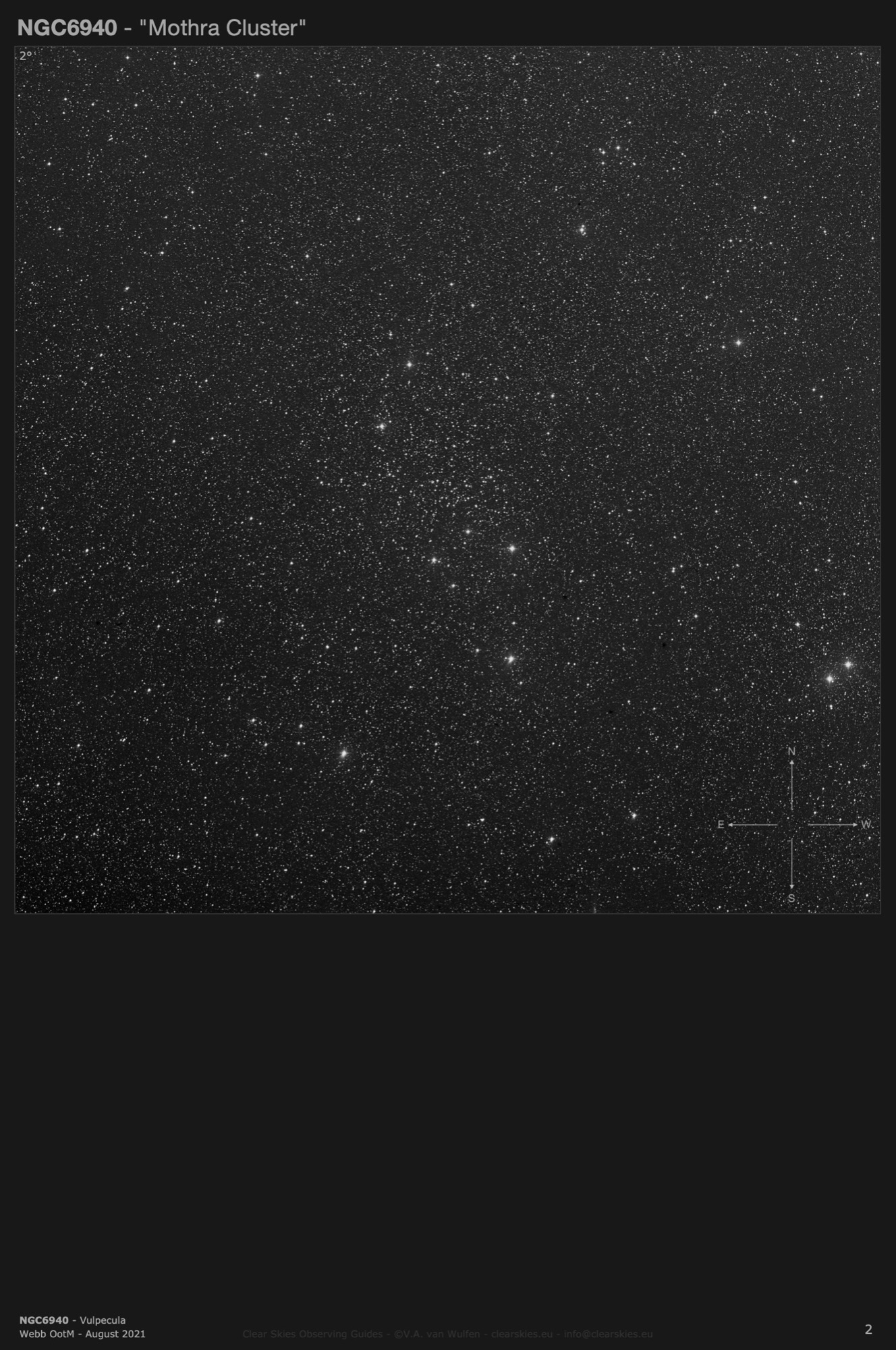 Open cluster NGC6940 - the "Mothra Cluster" in Vulpecula Open cluster NGC6940 - the "Mothra Cluster" in Vulpecula
