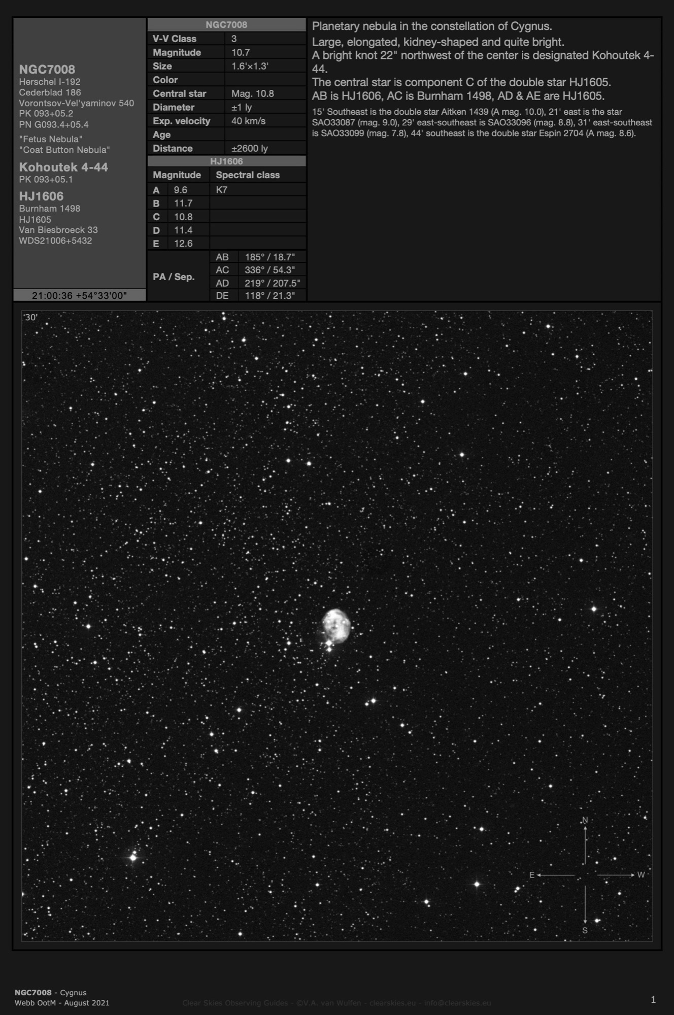 Planetary nebula NGC7008 - the "Fetus Nebula" in Cygnus Planetary nebula NGC7008 - the "Fetus Nebula" in Cygnus