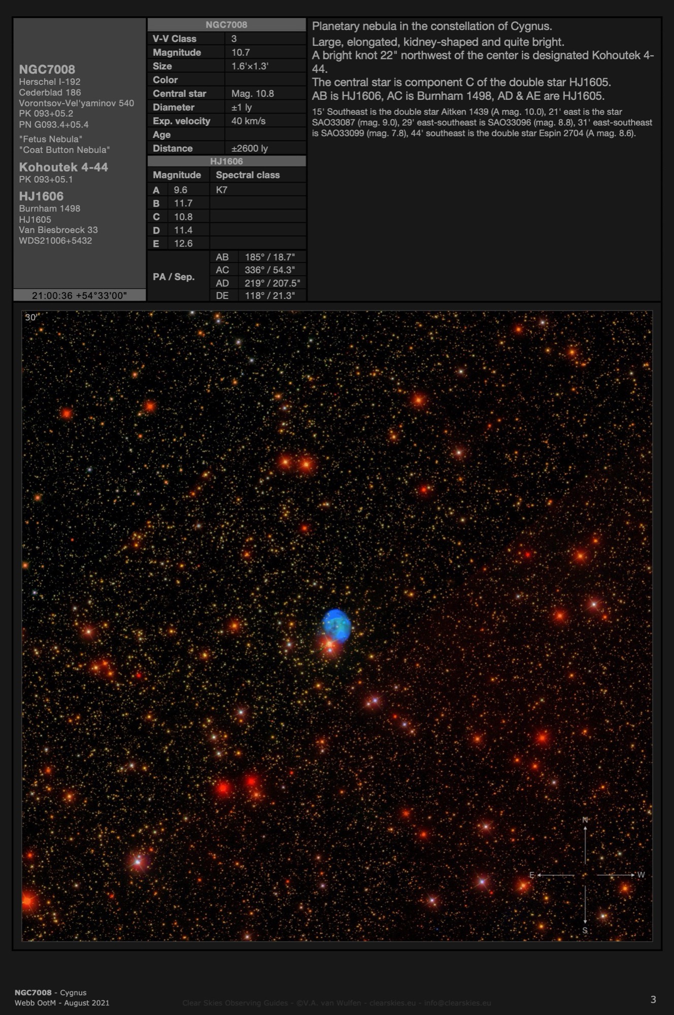 Planetary nebula NGC7008 - the "Fetus Nebula" in Cygnus Planetary nebula NGC7008 - the "Fetus Nebula" in Cygnus