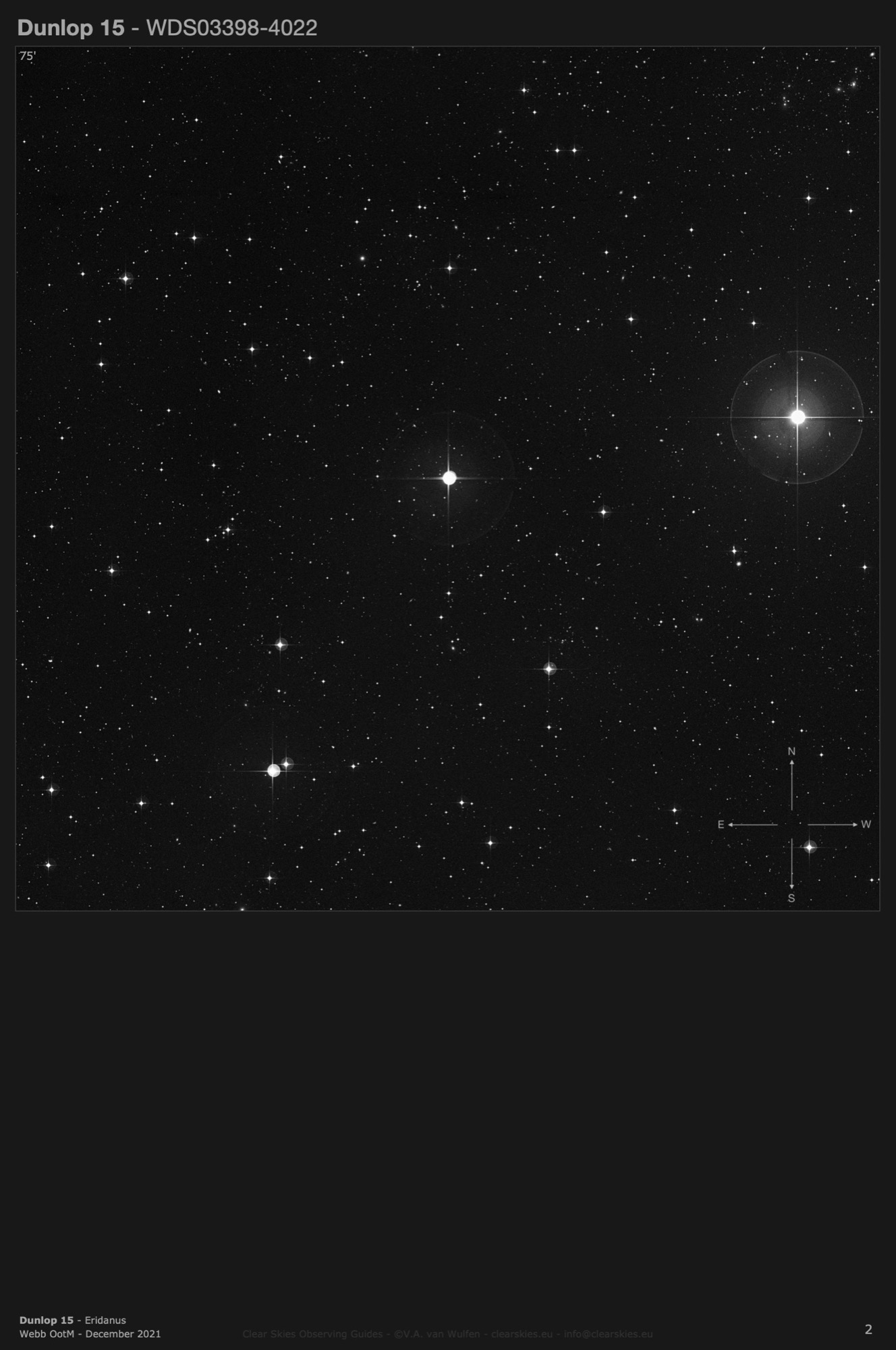 Dunlop 15 (WDS03398-4022) in Eridanus Dunlop 15 (WDS03398-4022) in Eridanus