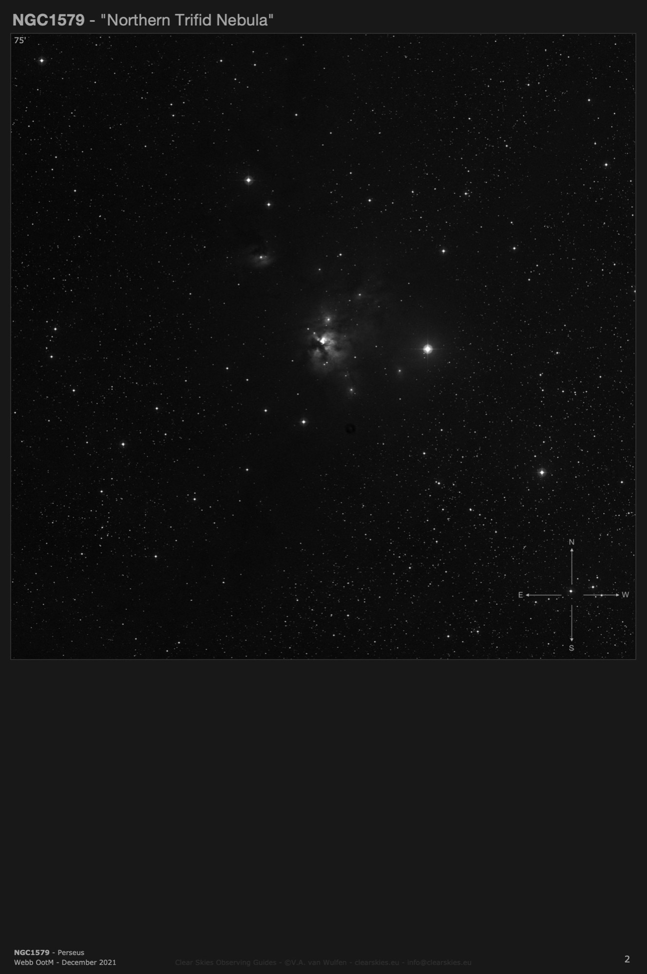 Emission nebula NGC1579 - the "Northern Trifid Nebula" in Perseus Emission nebula NGC1579 - the "Northern Trifid Nebula" in Perseus