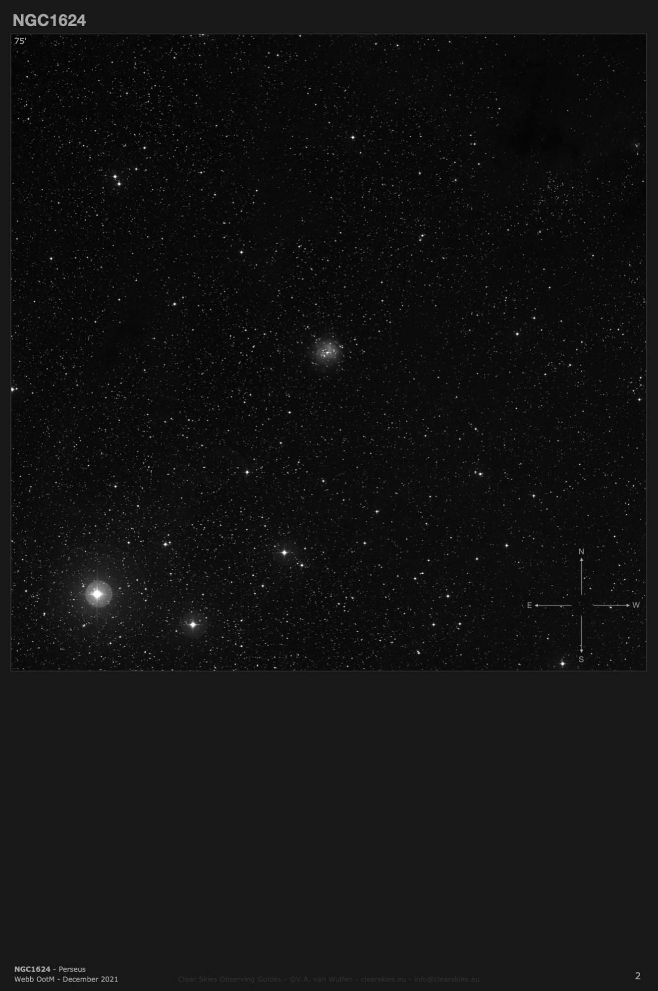 Open cluster and emission nebula NGC1624 in Perseus Open cluster and emission nebula NGC1624 in Perseus