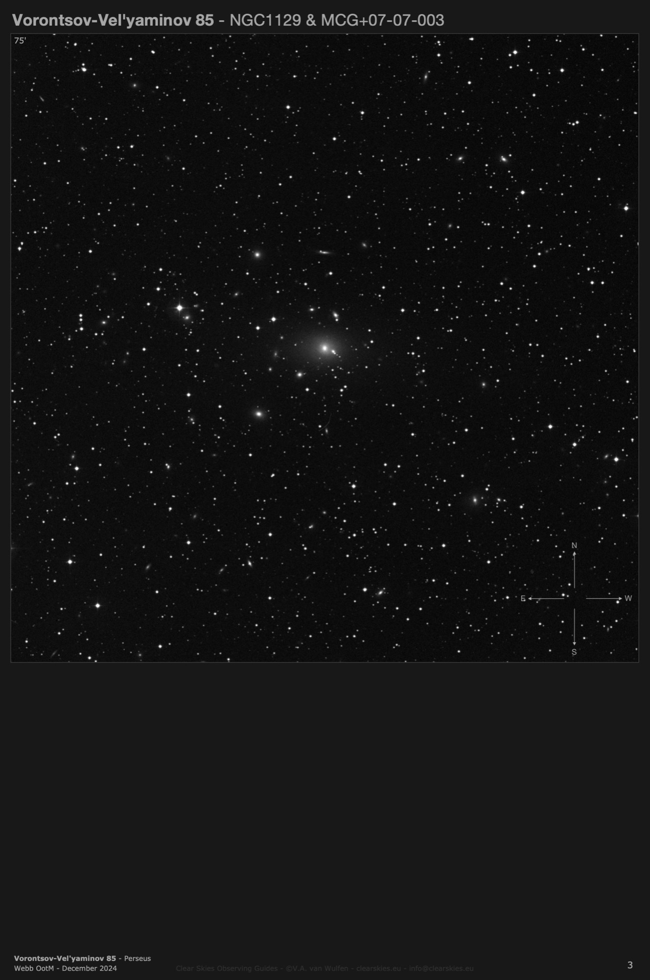 Galaxy pair Vorontsov-Vel'yaminov 85 (NGC1129 & MCG+07-07-003) in Perseus Galaxy pair Vorontsov-Vel'yaminov 85 (NGC1129 & MCG+07-07-003) in Perseus