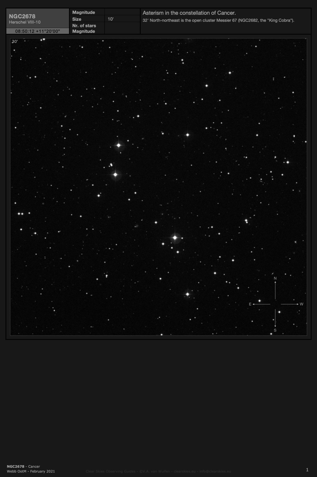 Asterism NGC2678 in Cancer Asterism NGC2678 in Cancer