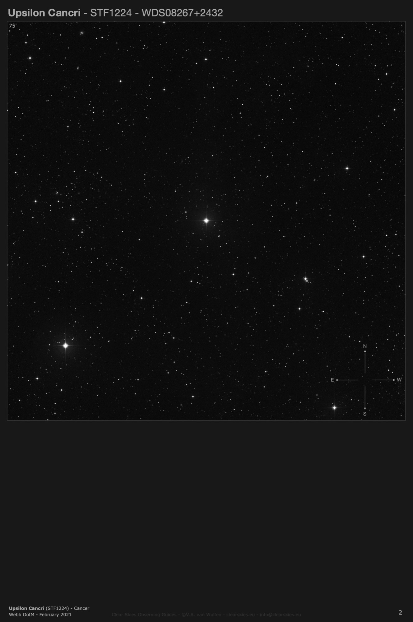 Upsilon Cancri (STF1224 - WDS08267+2432) in Cancer Upsilon Cancri (STF1224 - WDS08267+2432) in Cancer