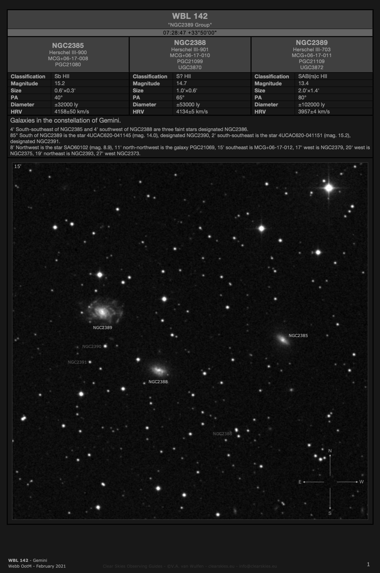 Galaxy group WBL 142 in Gemini Galaxy group WBL 142 in Gemini