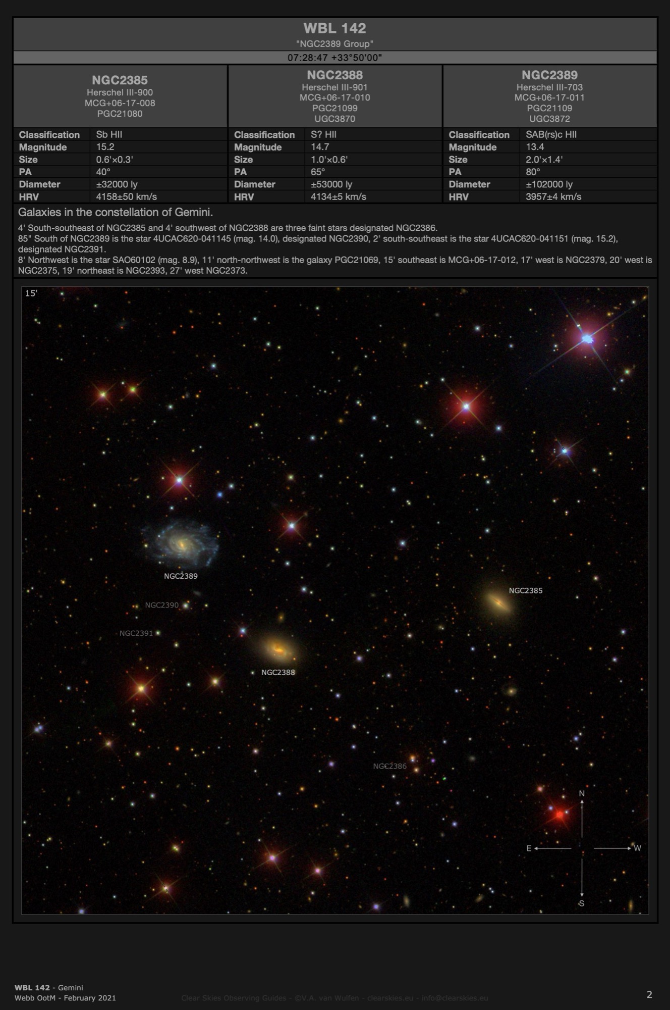 Galaxy group WBL 142 in Gemini Galaxy group WBL 142 in Gemini