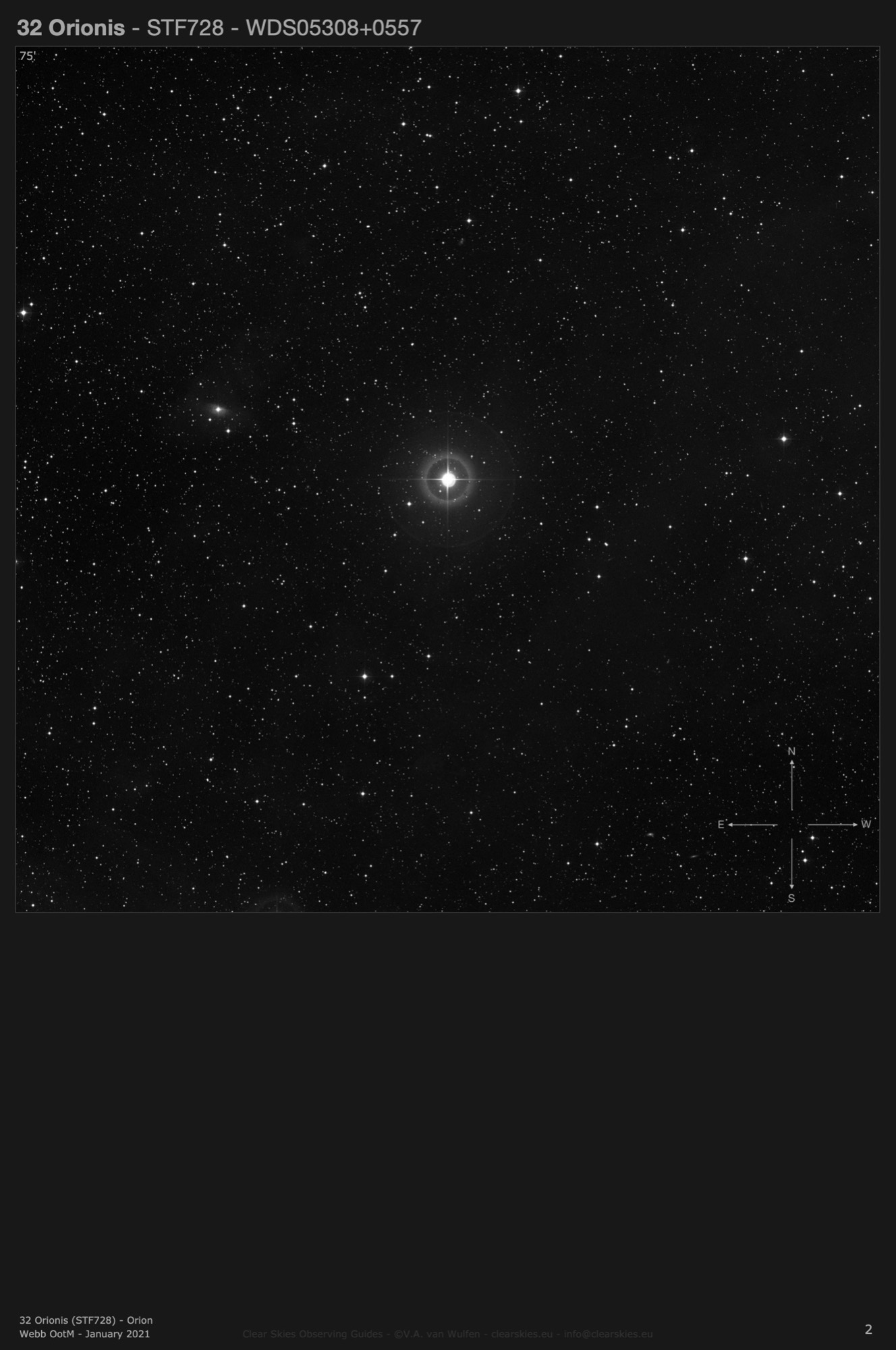 32 Orionis (STF728 - WDS05308+0557) in Orion 32 Orionis (STF728 - WDS05308+0557) in Orion