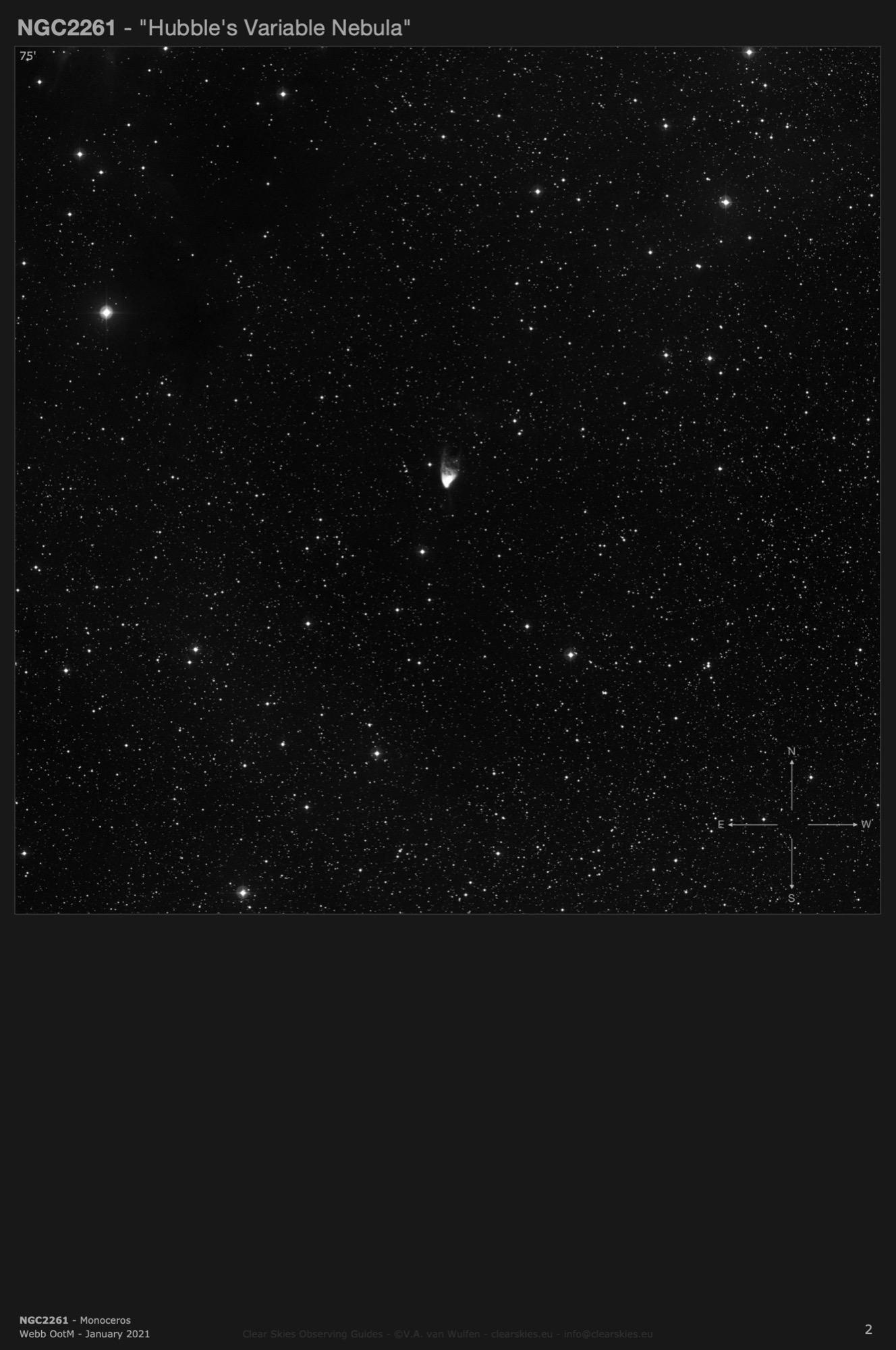 Reflection nebula NGC2261 - "Hubble's Variable Nebula" in Monoceros Reflection nebula NGC2261 - "Hubble's Variable Nebula" in Monoceros
