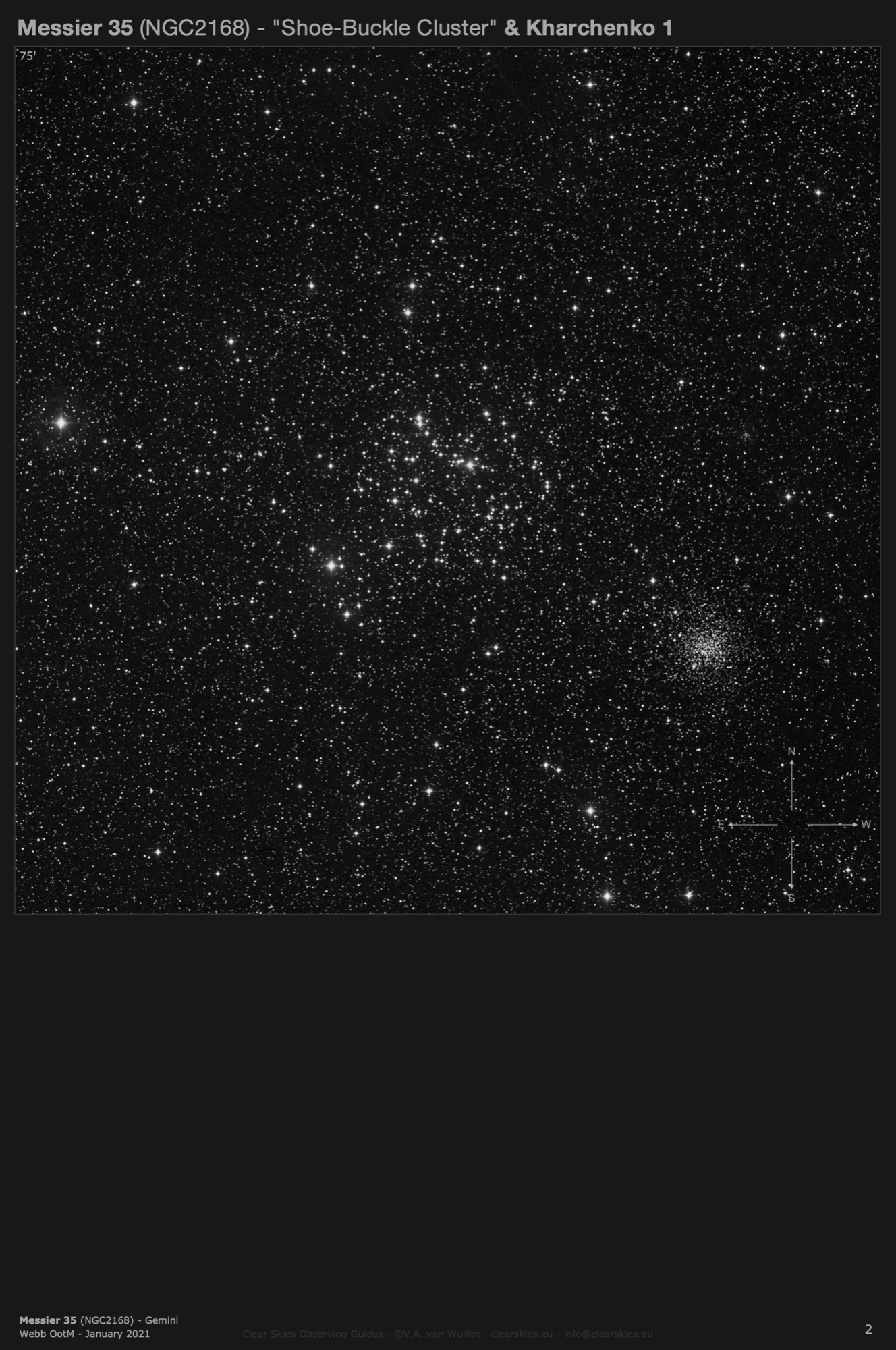 Open cluster Messier 35 (NGC2168) in Gemini Open cluster Messier 35 (NGC2168) in Gemini