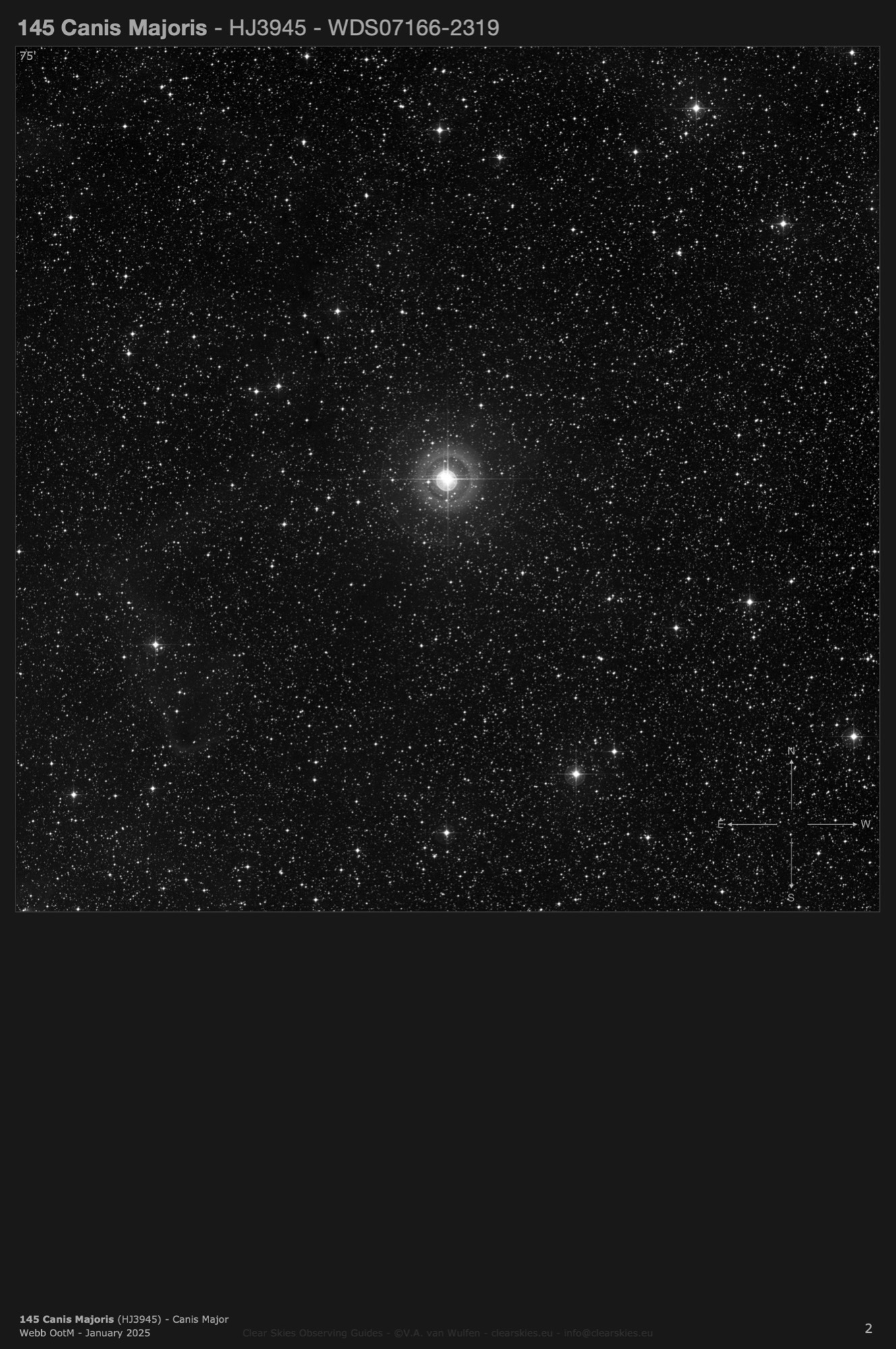 145 Canis Majoris (HJ3945 - WDS07166-2319) in Canis Major 145 Canis Majoris (HJ3945 - WDS07166-2319) in Canis Major