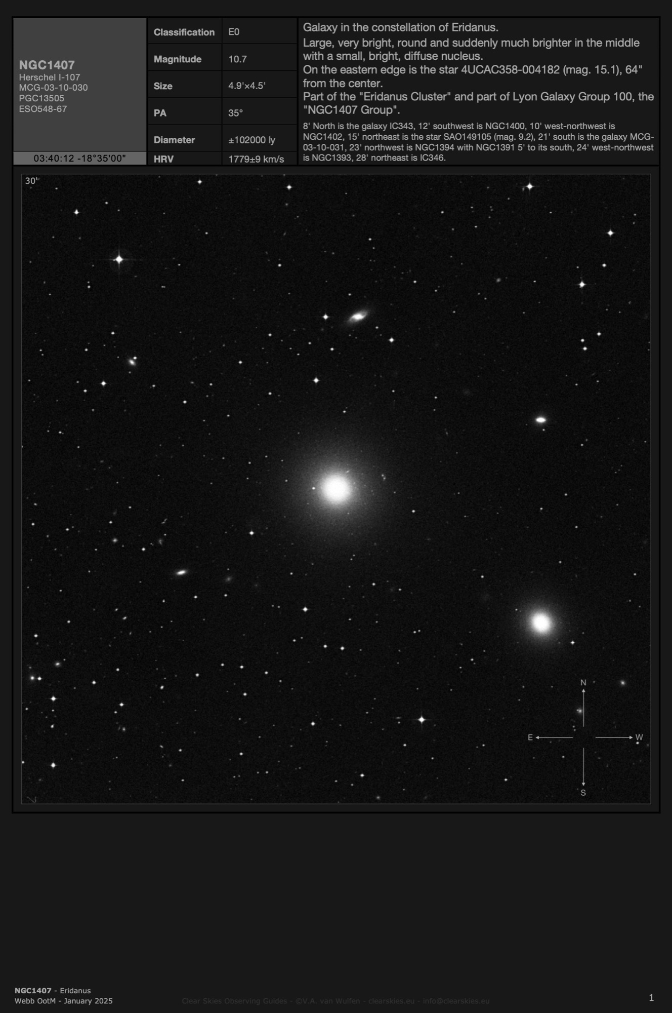 NGC1407 in Eridanus NGC1407 in Eridanus