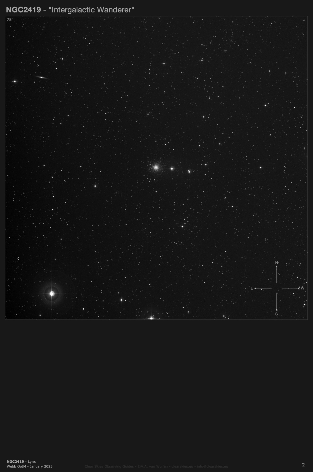 Globular cluster NGC2419 - the "Intergalactic Wanderer" in Lynx Globular cluster NGC2419 - the "Intergalactic Wanderer" in Lynx