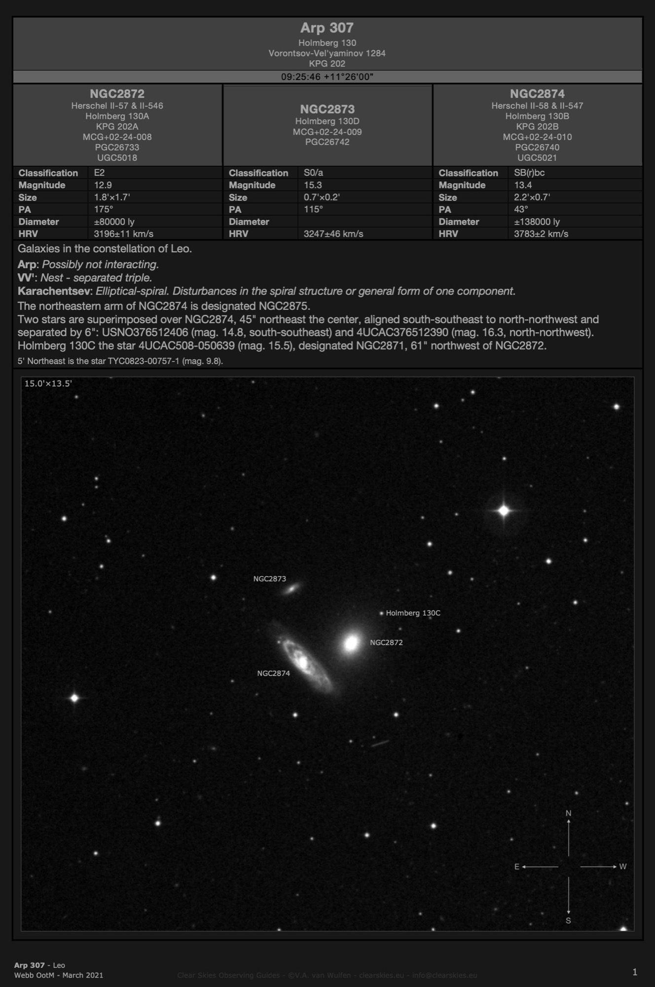 Galaxy group Arp 307 in Leo Galaxy group Arp 307 in Leo