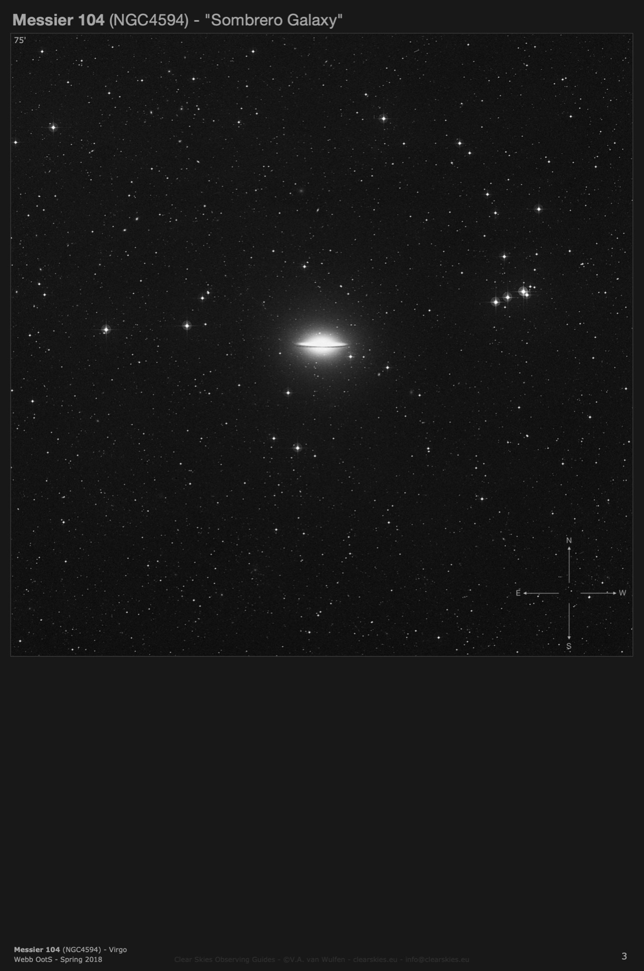 Galaxy Messier 104 (NGC4594) - the "Sombrero Galaxy" in Virgo Galaxy Messier 104 (NGC4594) - the "Sombrero Galaxy" in Virgo