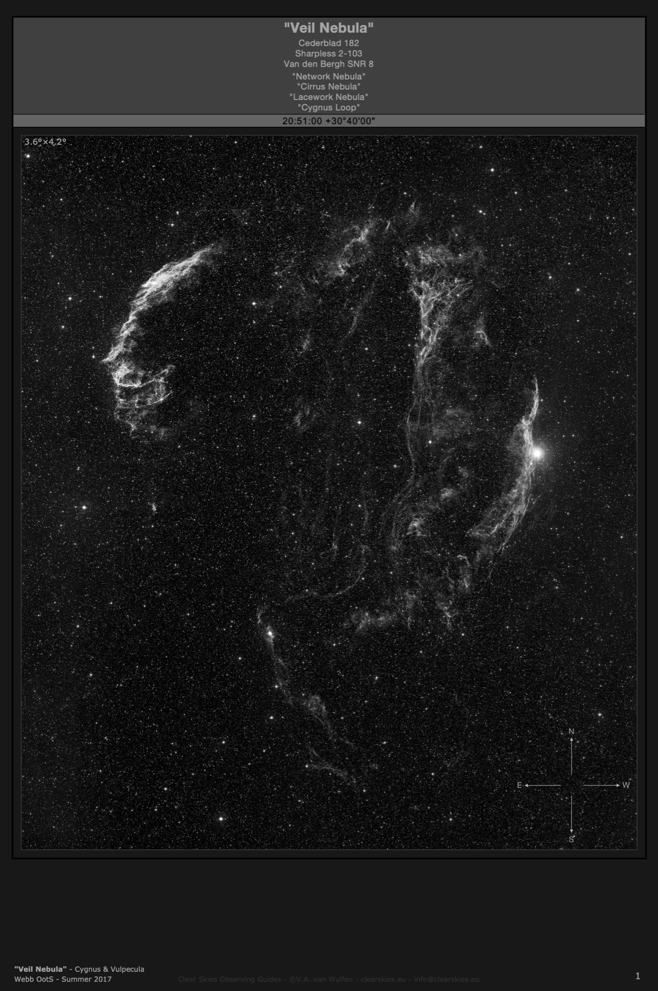 Supernova remnant the "Veil Nebula" in Cygnus & Vulpecula Supernova remnant the "Veil Nebula" in Cygnus & Vulpecula