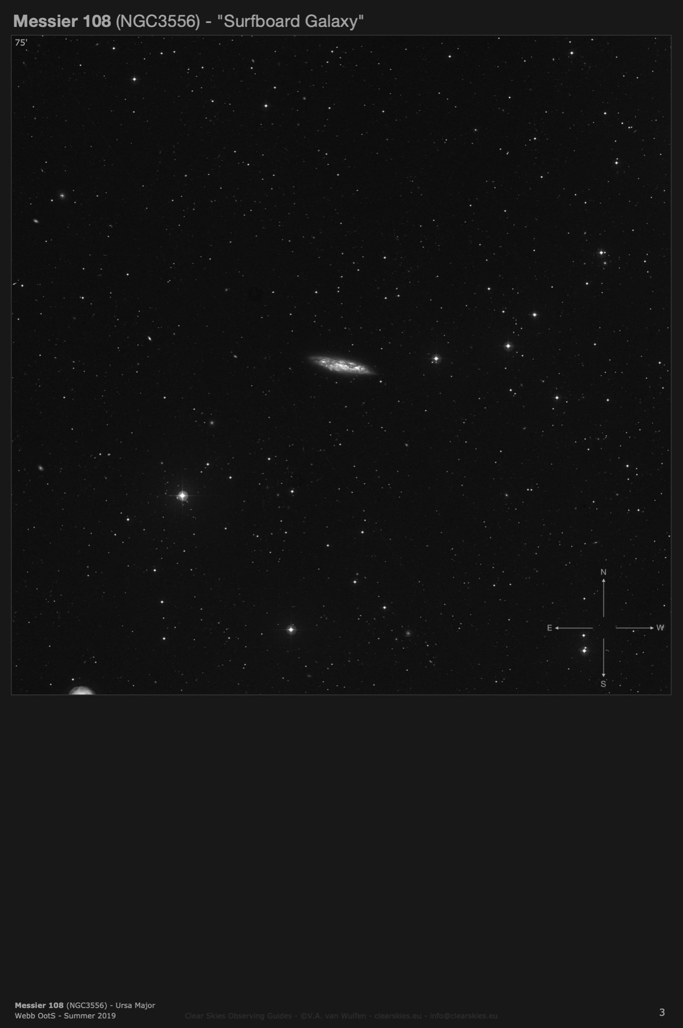 Galaxy Messier 108 (NGC3556) - the "Surfboard Galaxy" in Ursa Major Galaxy Messier 108 (NGC3556) - the "Surfboard Galaxy" in Ursa Major
