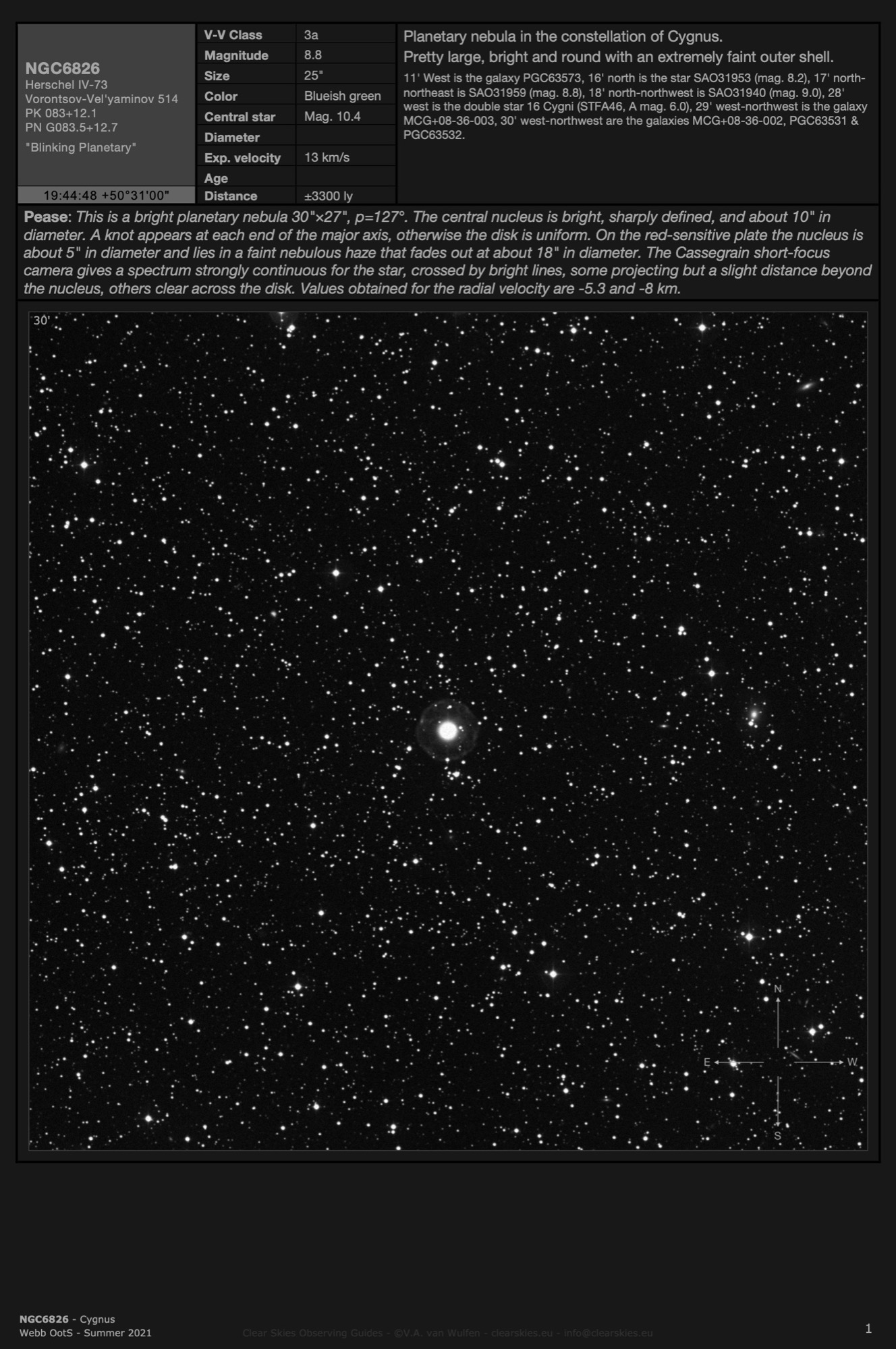 Planetary nebula NGC6826 - the "Blinking Planetary" in Cygnus Planetary nebula NGC6826 - the "Blinking Planetary" in Cygnus