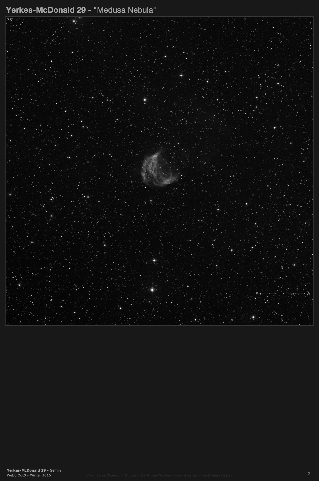 Planetary nebula Yerkes-McDonald 29 - the "Medusa Nebula" in Gemini Planetary nebula Yerkes-McDonald 29 - the "Medusa Nebula" in Gemini